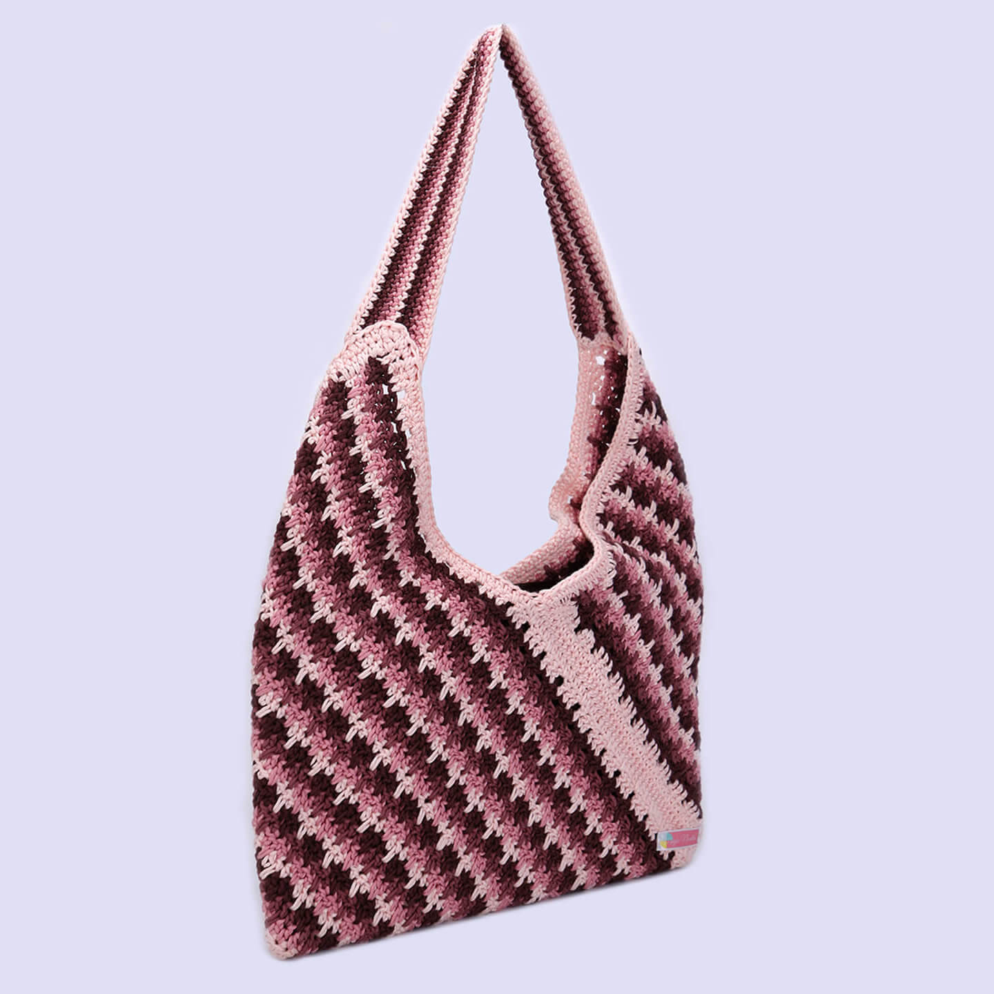 Handmade Cotton Self Design Shoulder bag - Pink 10365