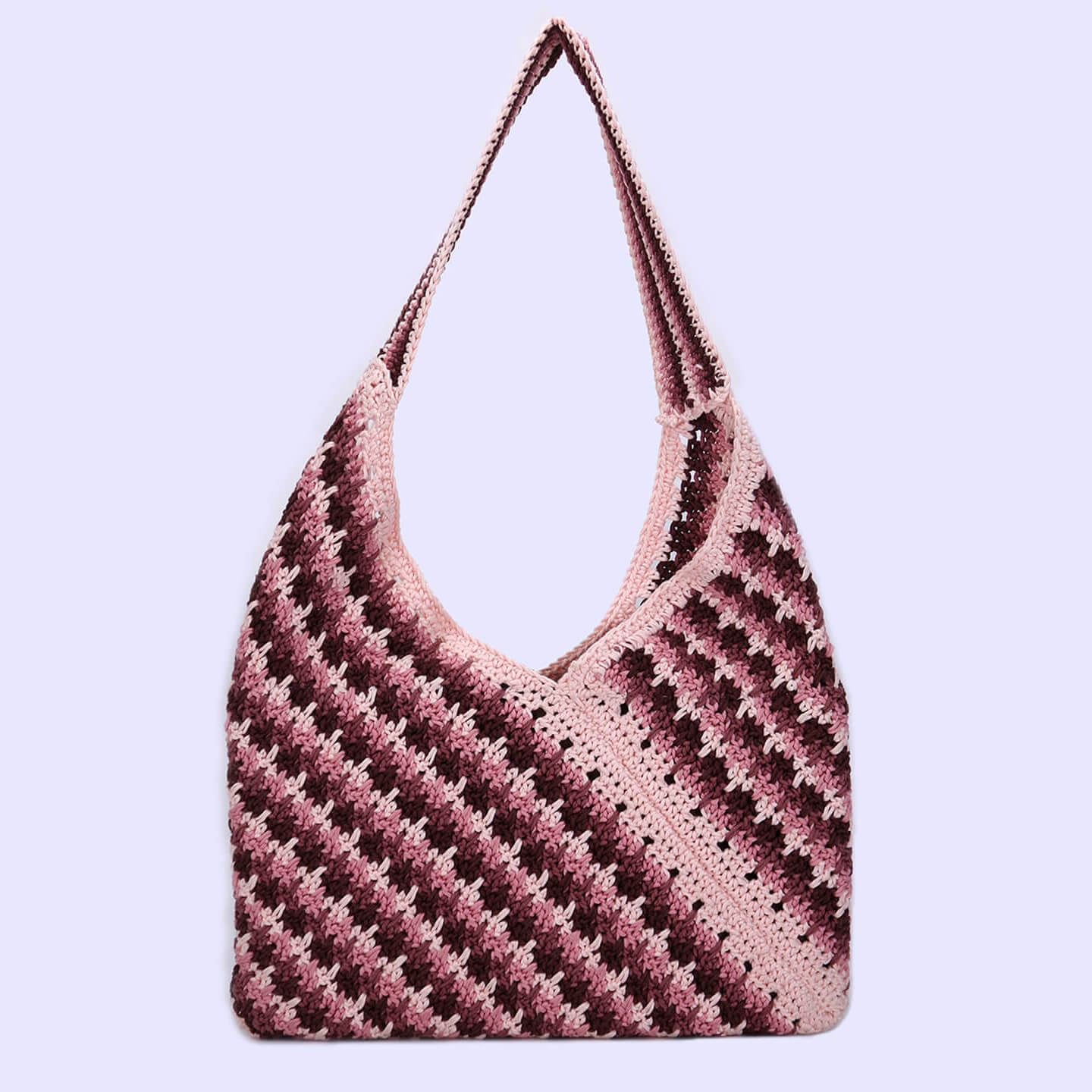 Handmade Cotton Self Design Shoulder bag - Pink 10365