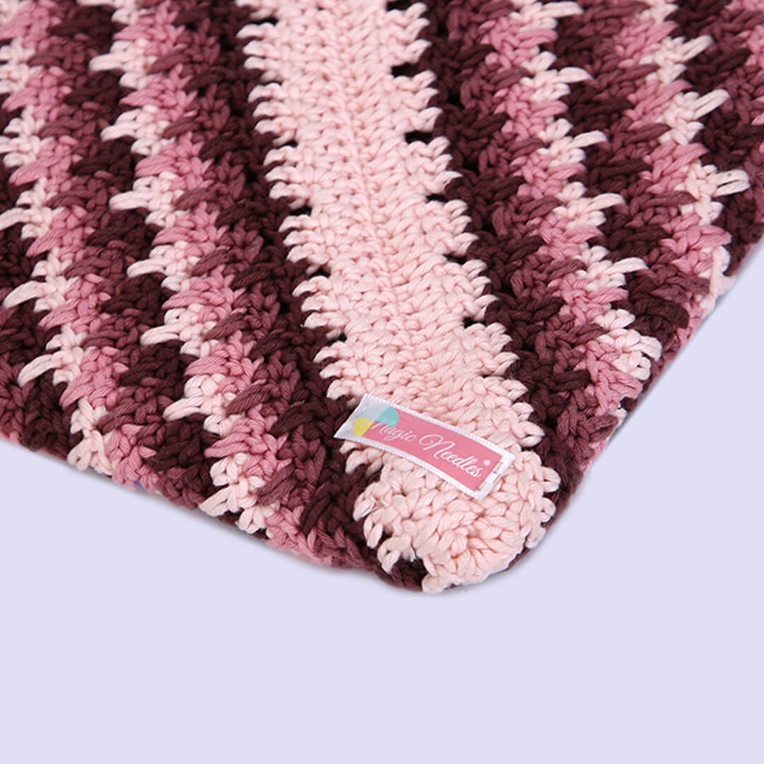 Handmade Cotton Self Design Shoulder bag - Pink 10365