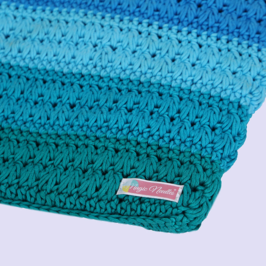 Handmade Cotton Handbag with Wood Handles - Multi - 10367