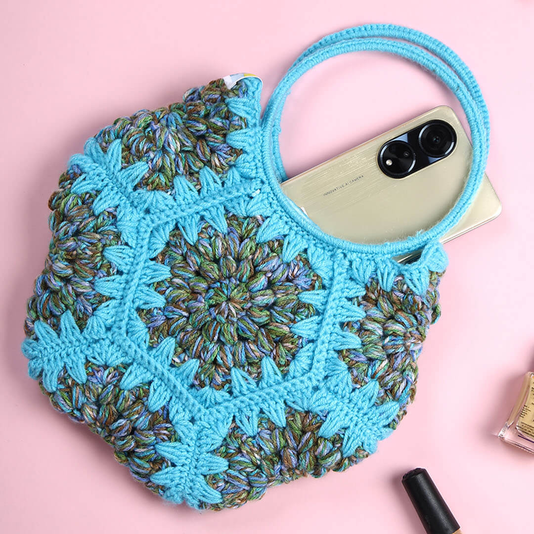 Cute Handmade Hexagon Bags - Blue- 10370