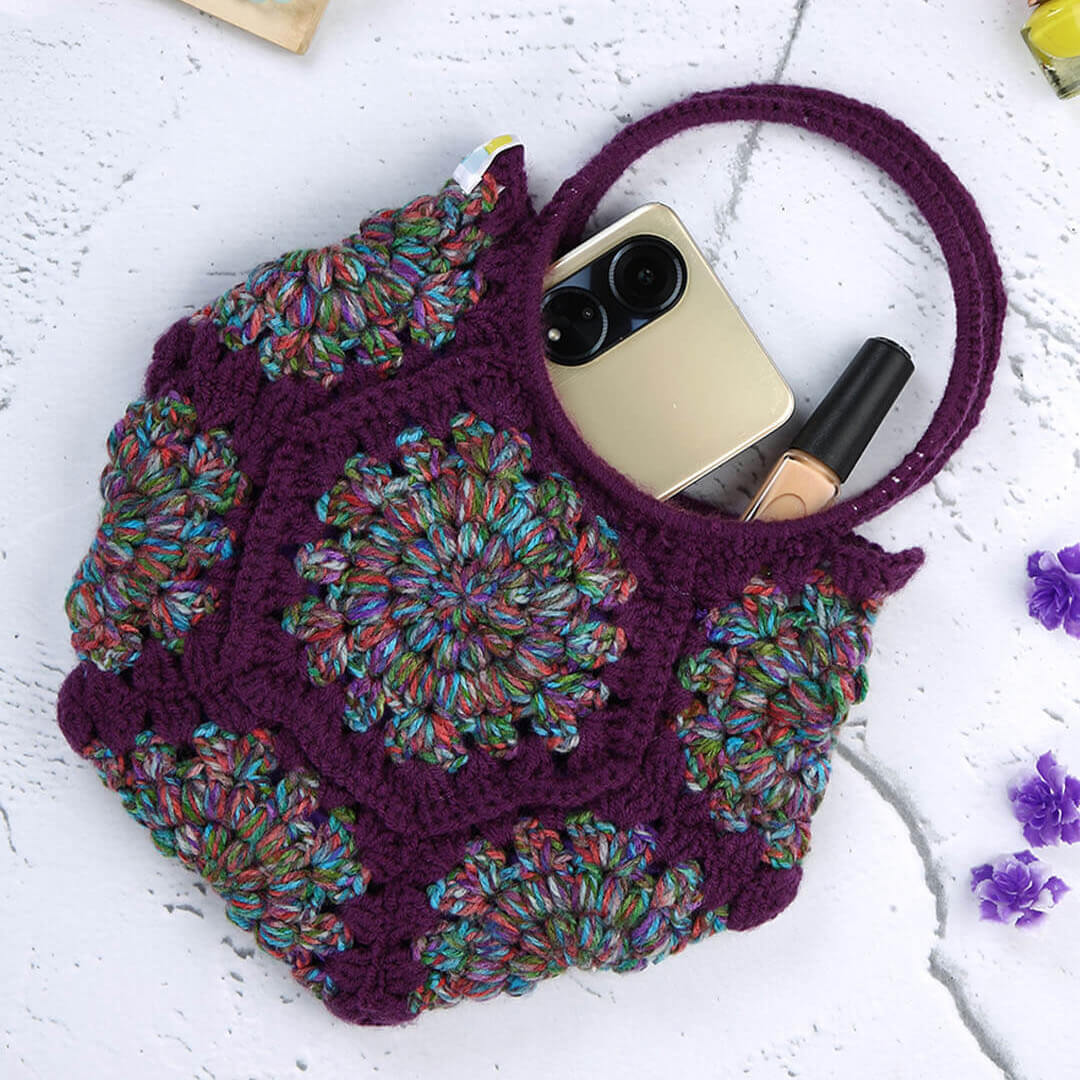 Cute Handmade Hexagon Bags - Purple - 10371
