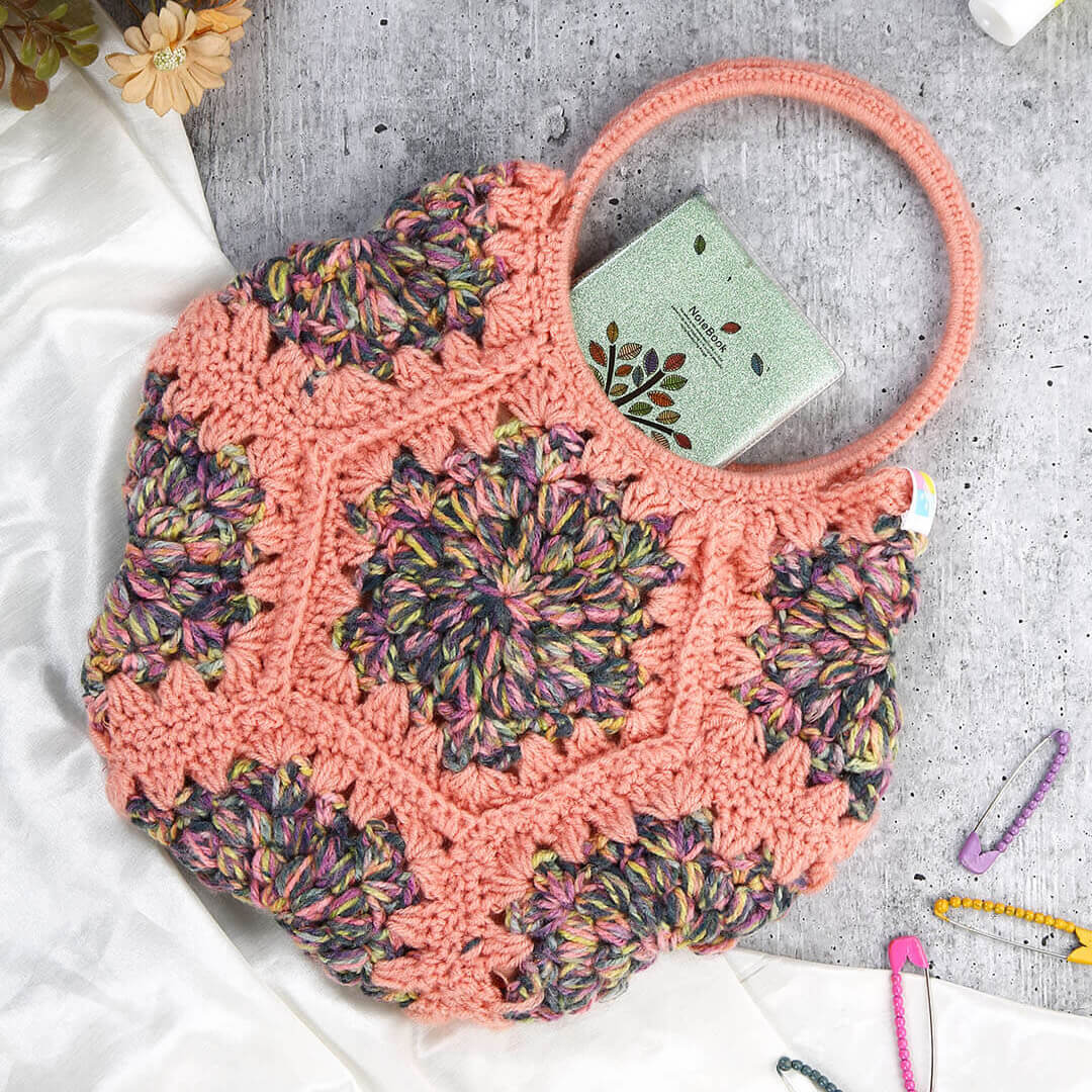 Cute Handmade Hexagon Bags - Peach - 10375