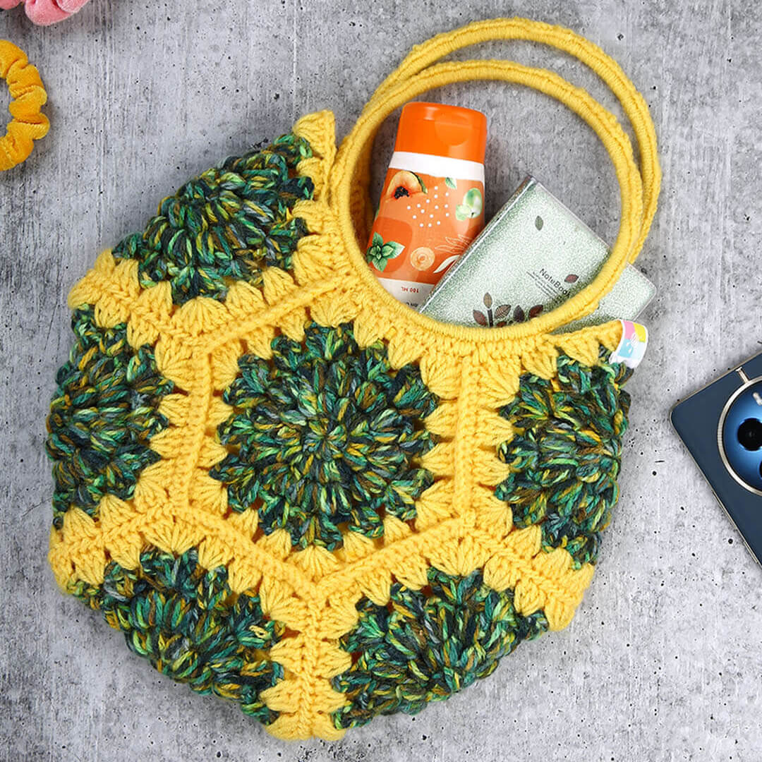 Cute Handmade Hexagon Bags - Yellow - 10376