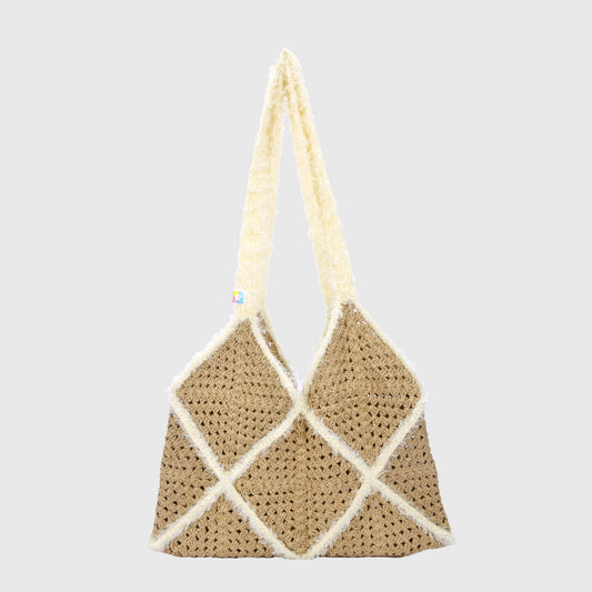 Checkered handbag - Brown 3146
