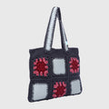 Crochet Handbag with lining and zipper - Grey 3314