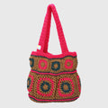 Crochet Handbag with lining and zipper - Brown 3315