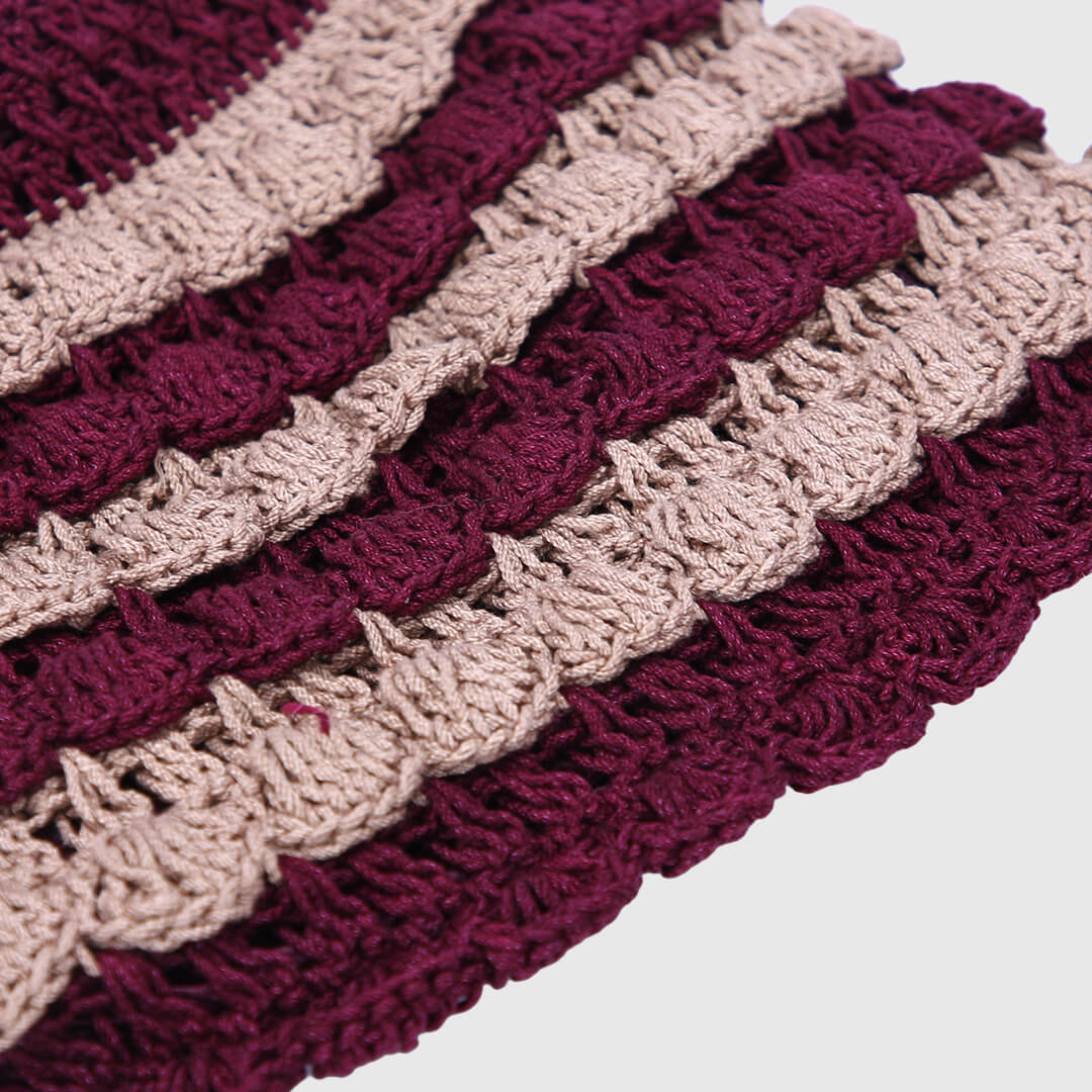 Crochet Handbag with lining and zipper - Mauve 3316