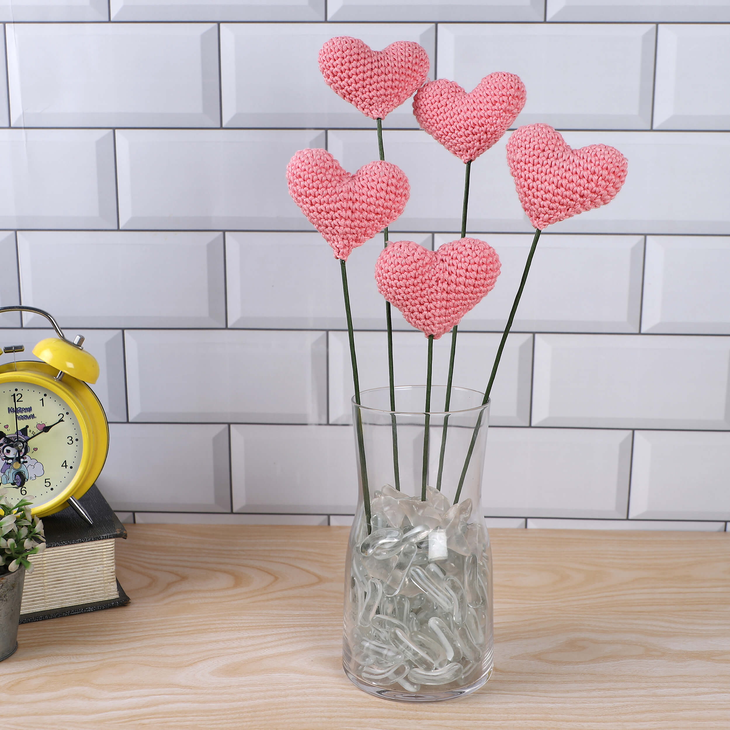 Handcrafted Crochet Heart Sticks