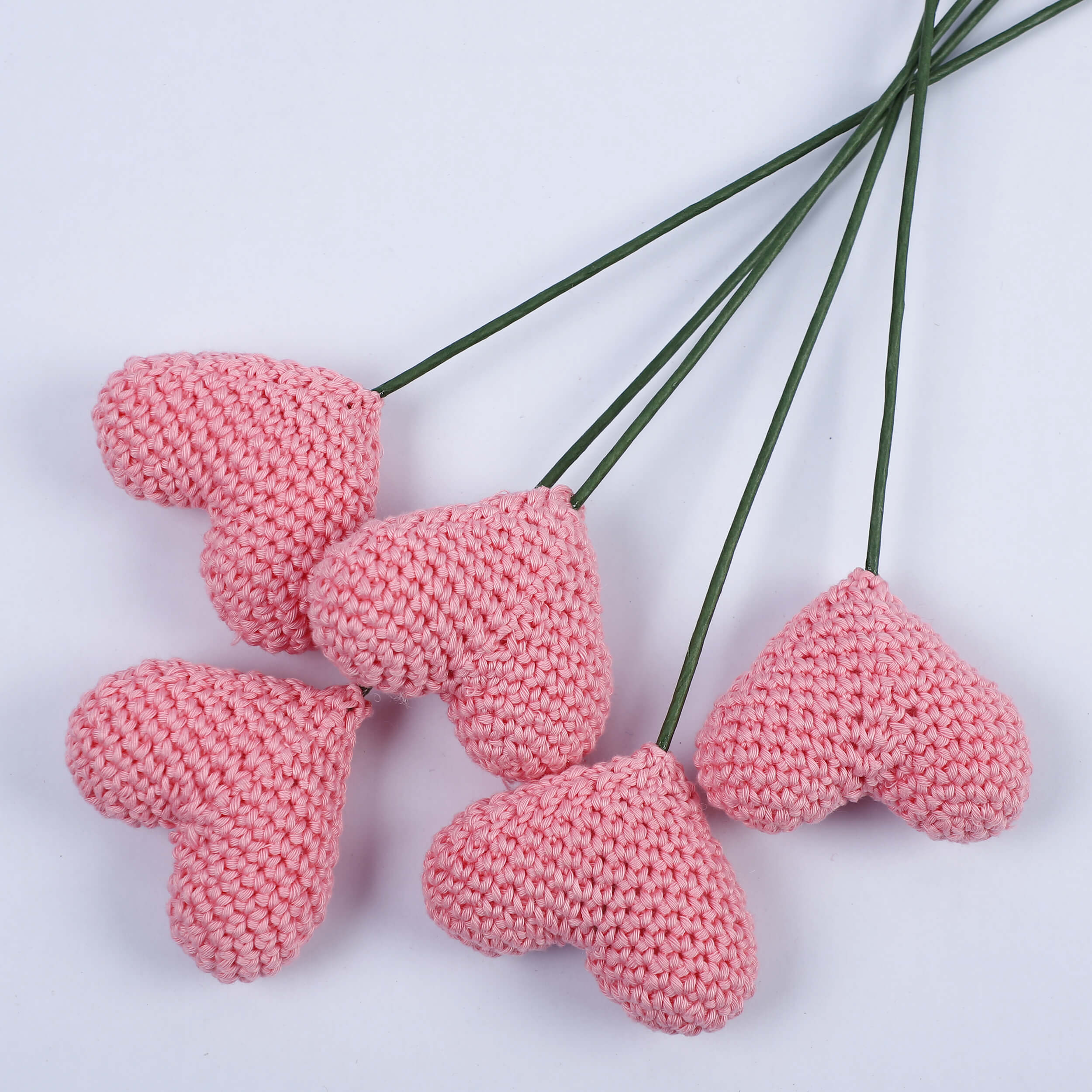 Handcrafted Crochet Heart Sticks