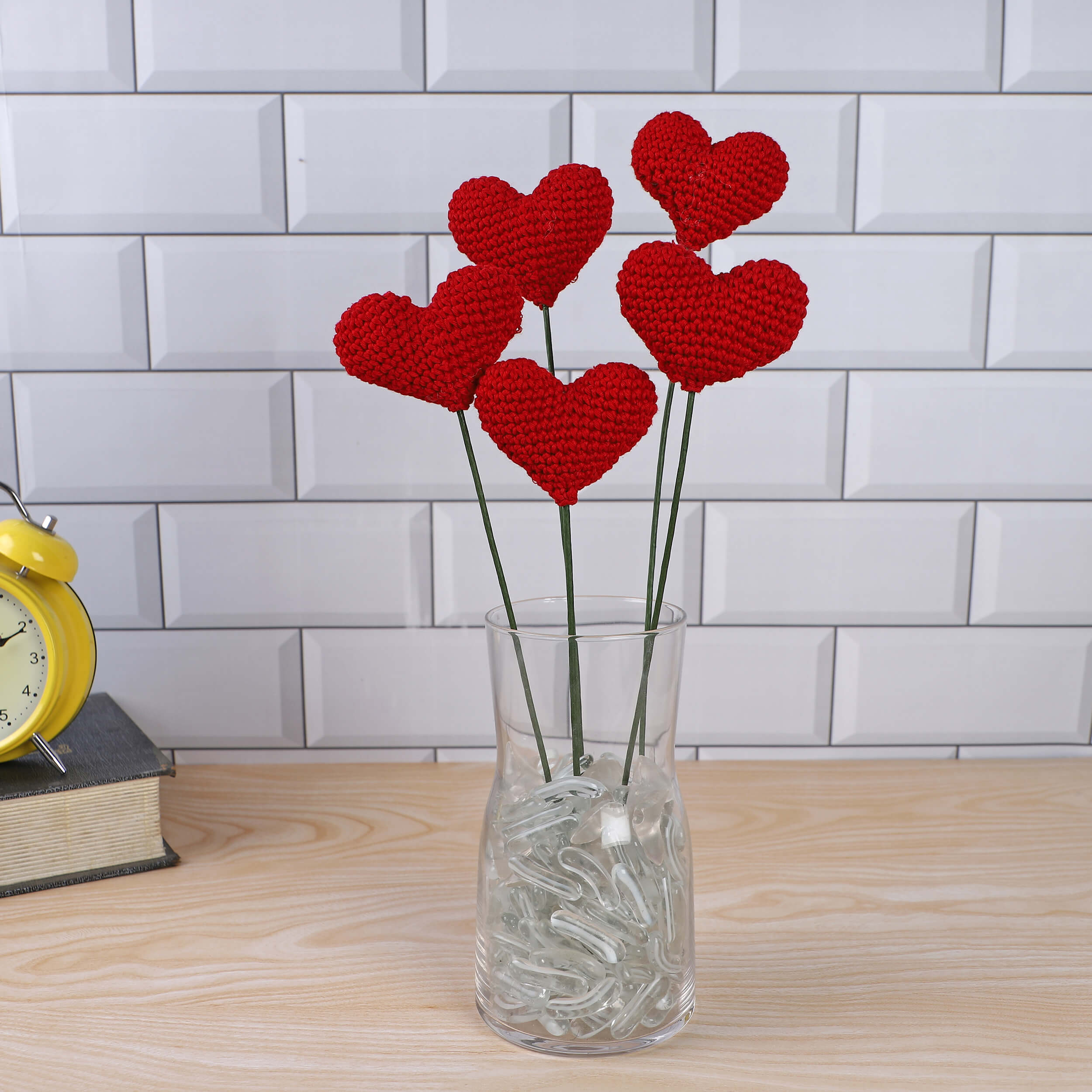 Handcrafted Crochet Heart Sticks