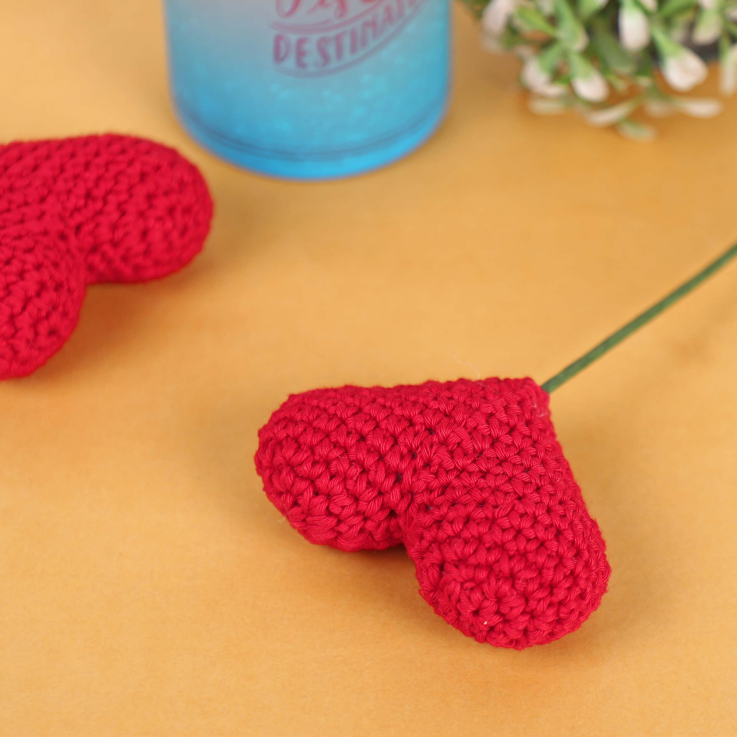 Handcrafted Crochet Heart Sticks