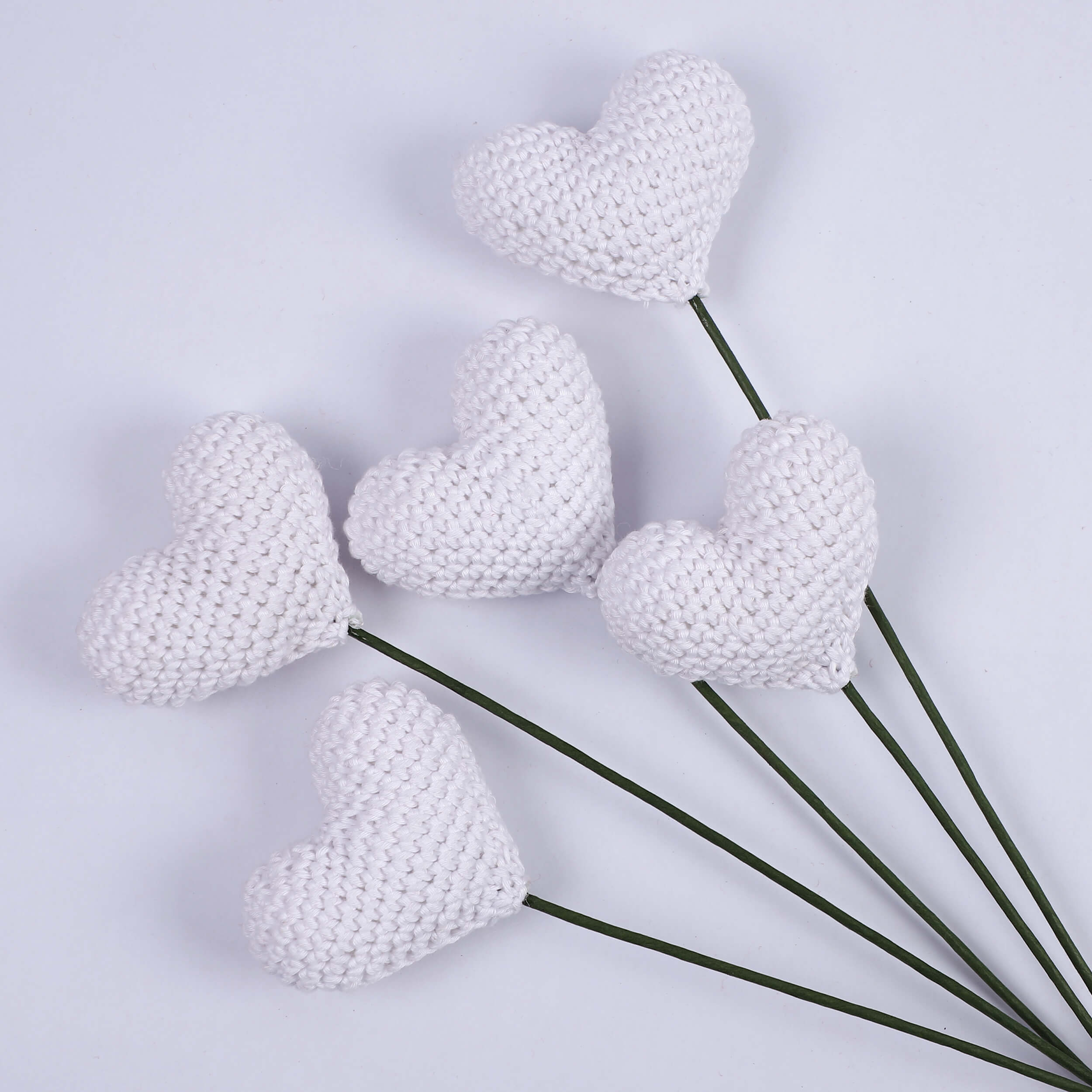 Handcrafted Crochet Heart Sticks
