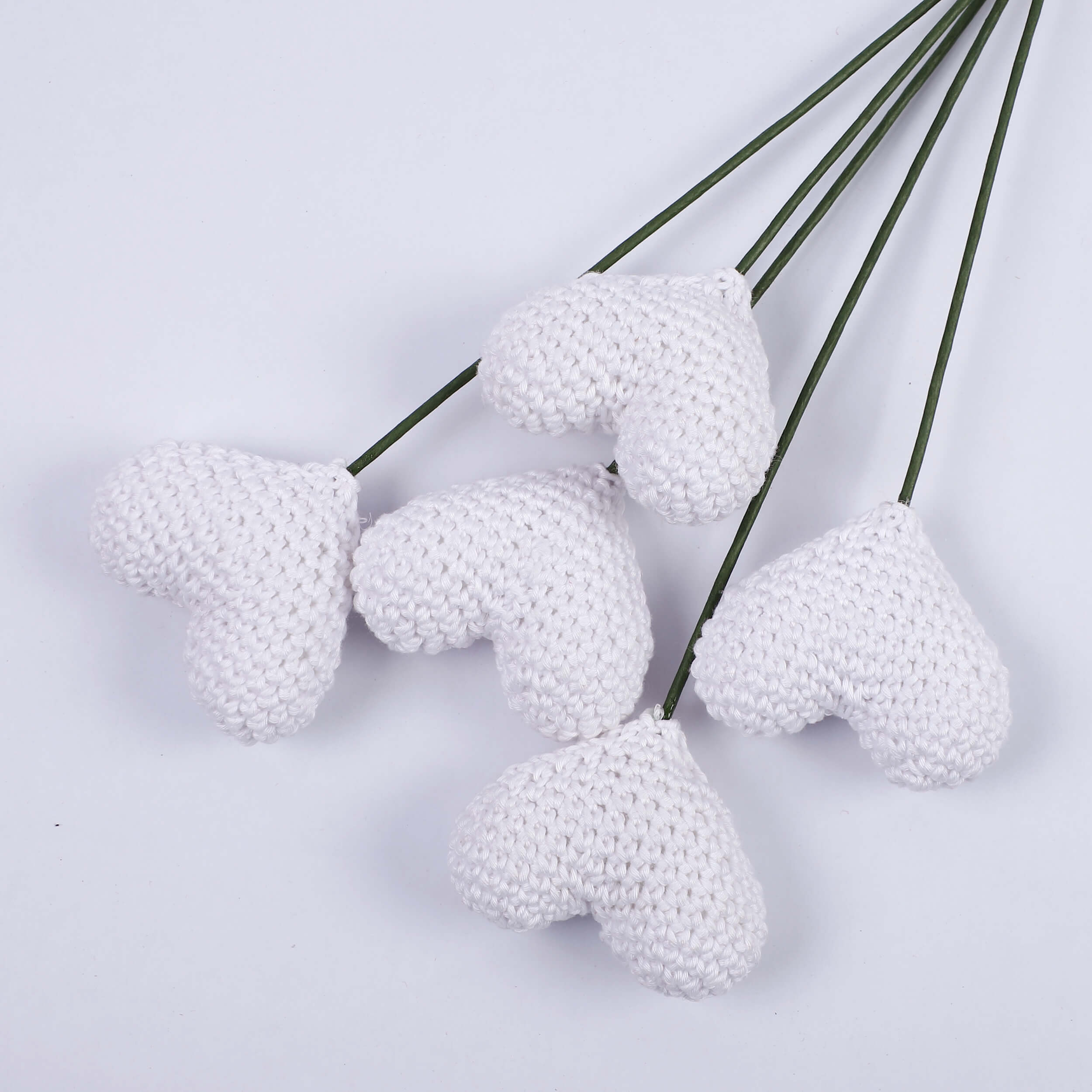 Handcrafted Crochet Heart Sticks