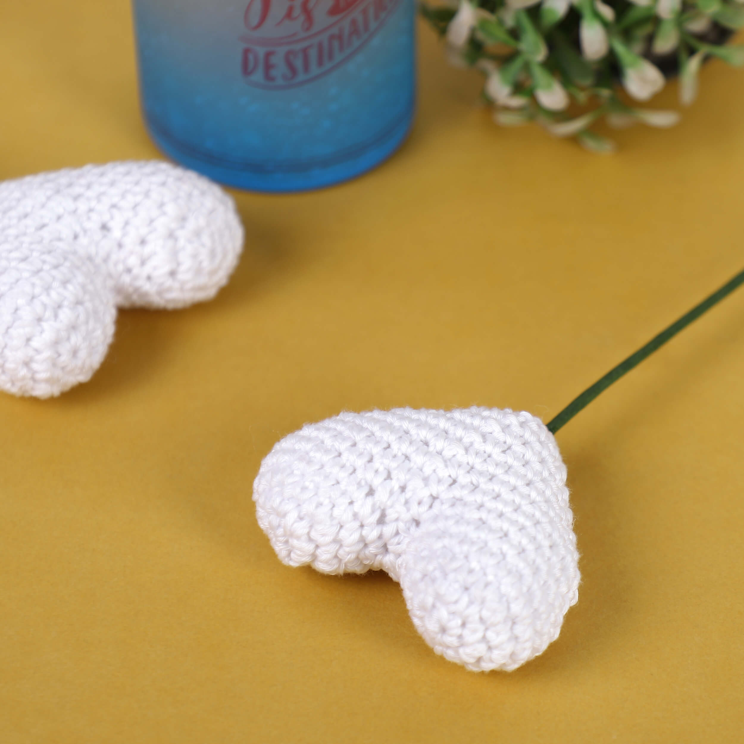 Handcrafted Crochet Heart Sticks