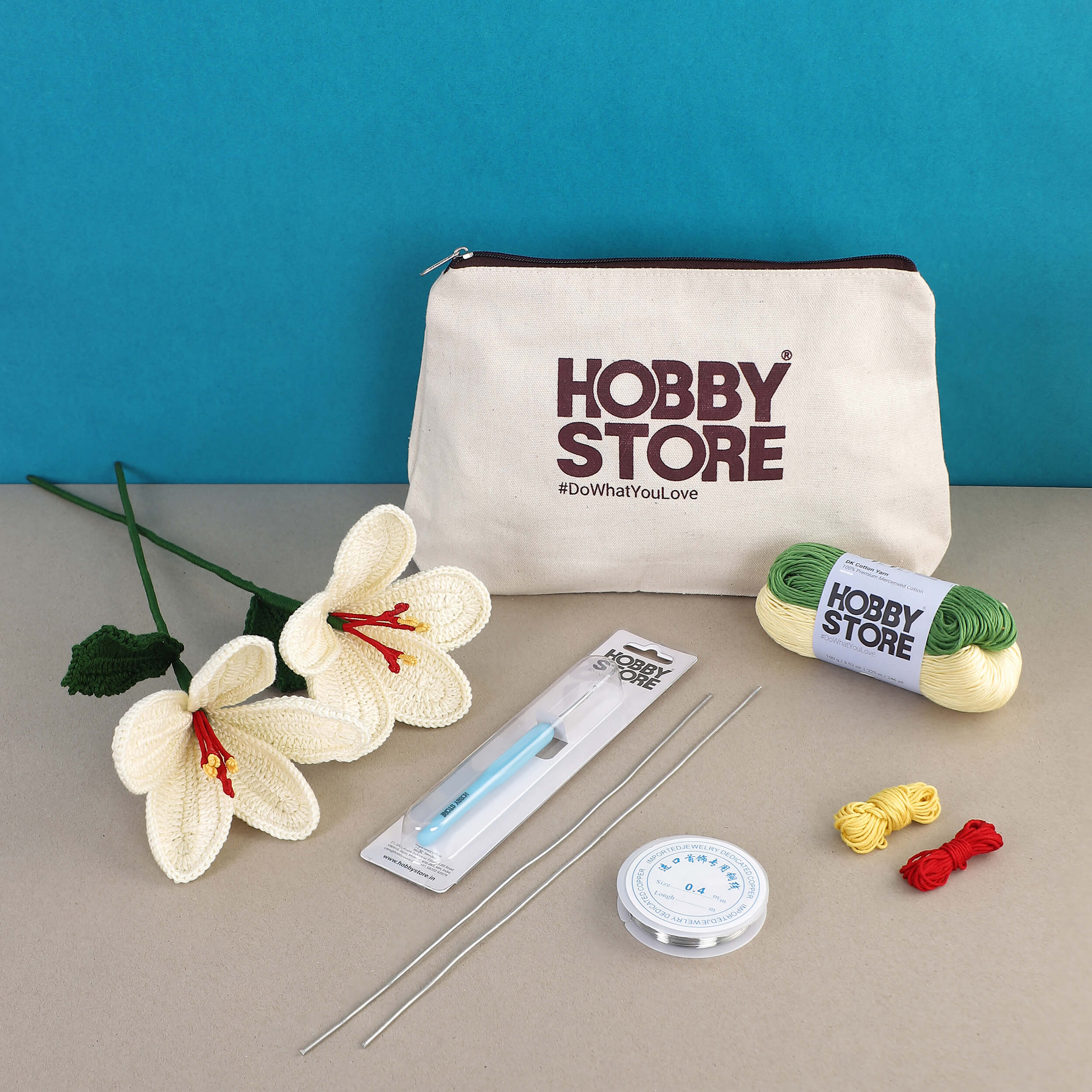 Crochet Kit - Make 2 Beautiful Hibiscus Flowers