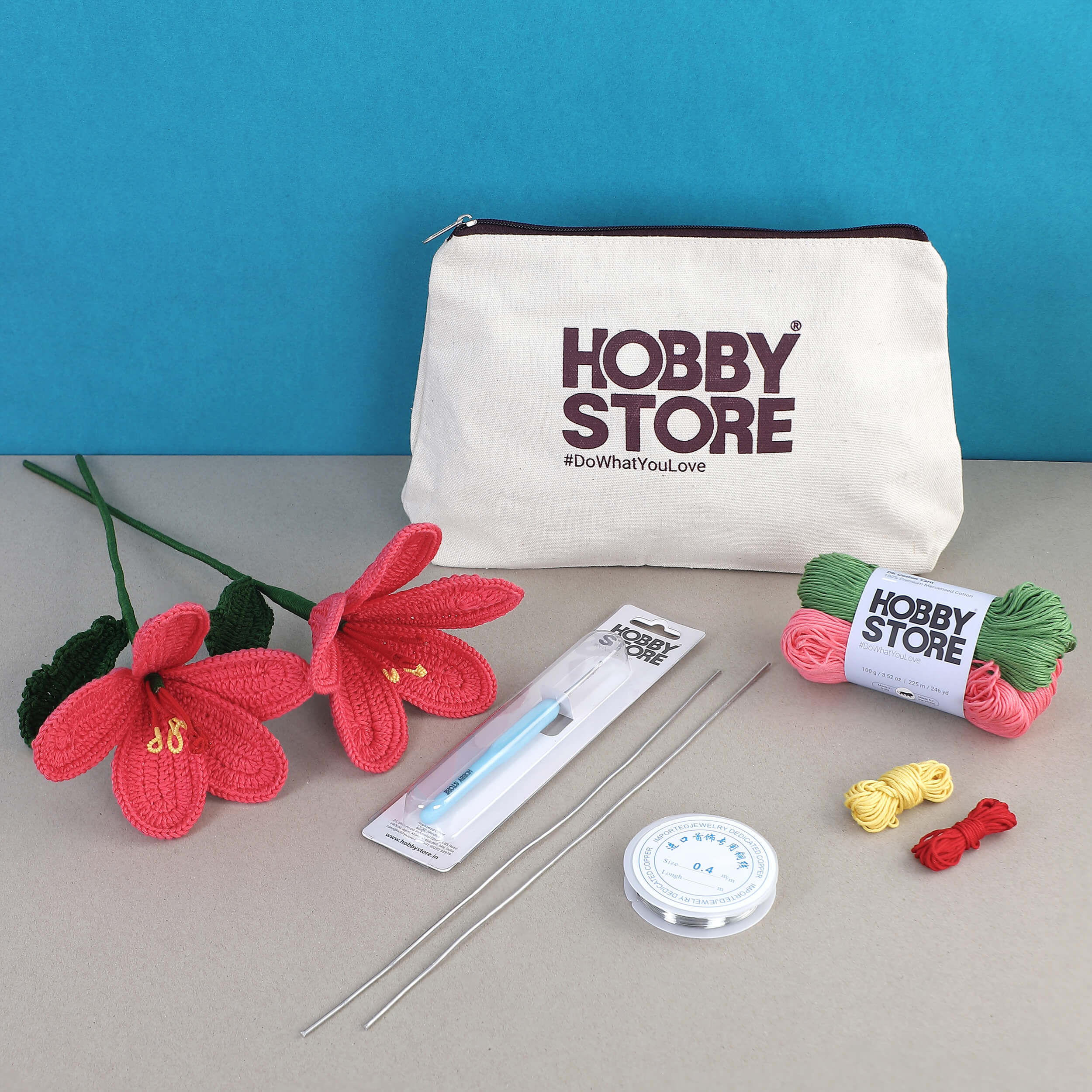 Crochet Kit - Make 2 Beautiful Hibiscus Flowers