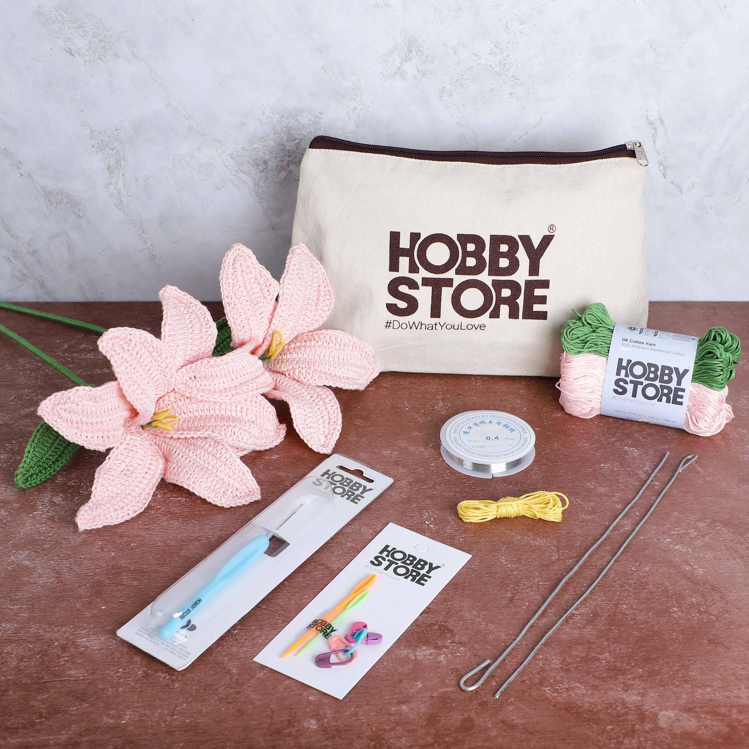 Crochet Kit – Make 2 Beautiful Lilies