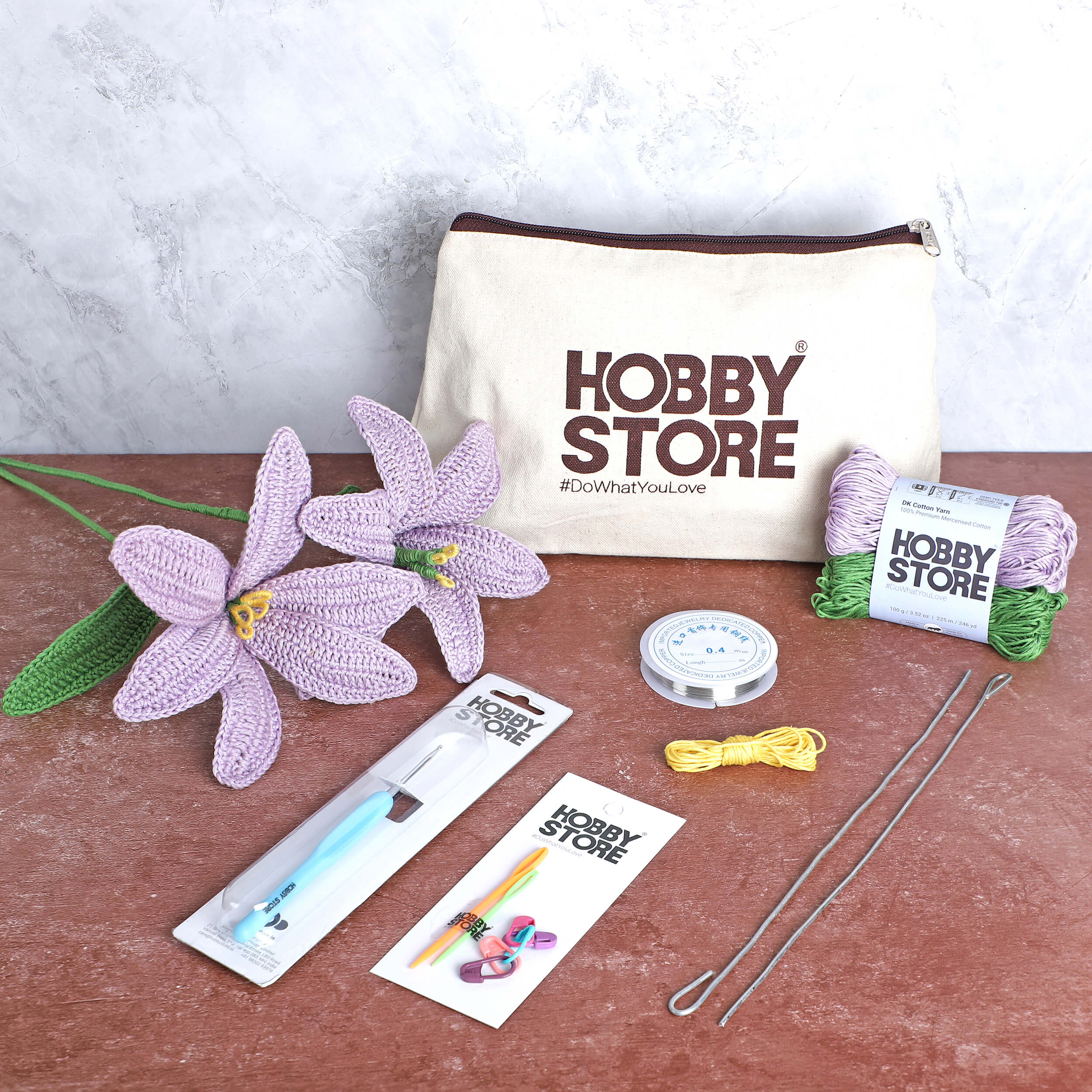 Crochet Kit – Make 2 Beautiful Lilies