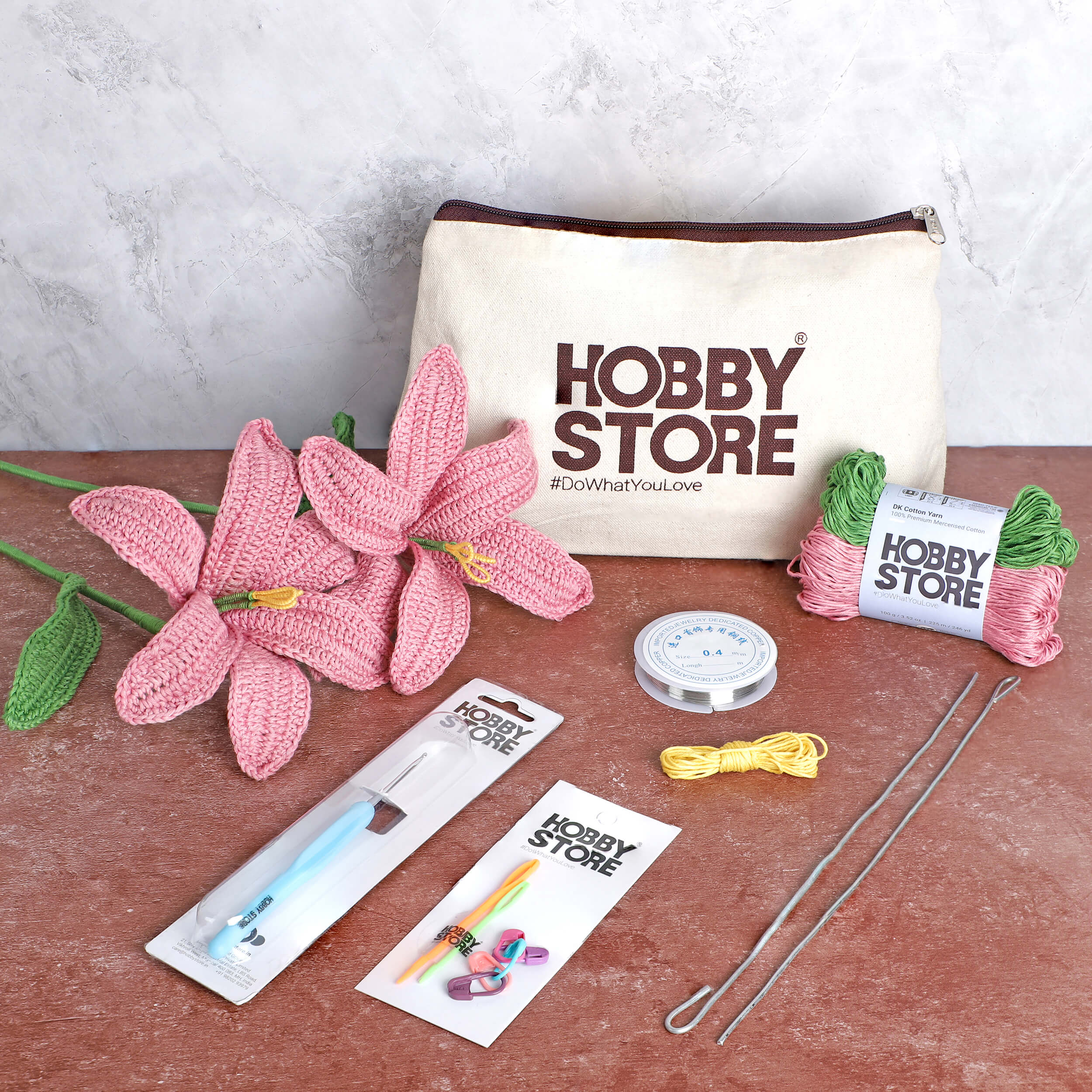 Crochet Kit – Make 2 Beautiful Lilies