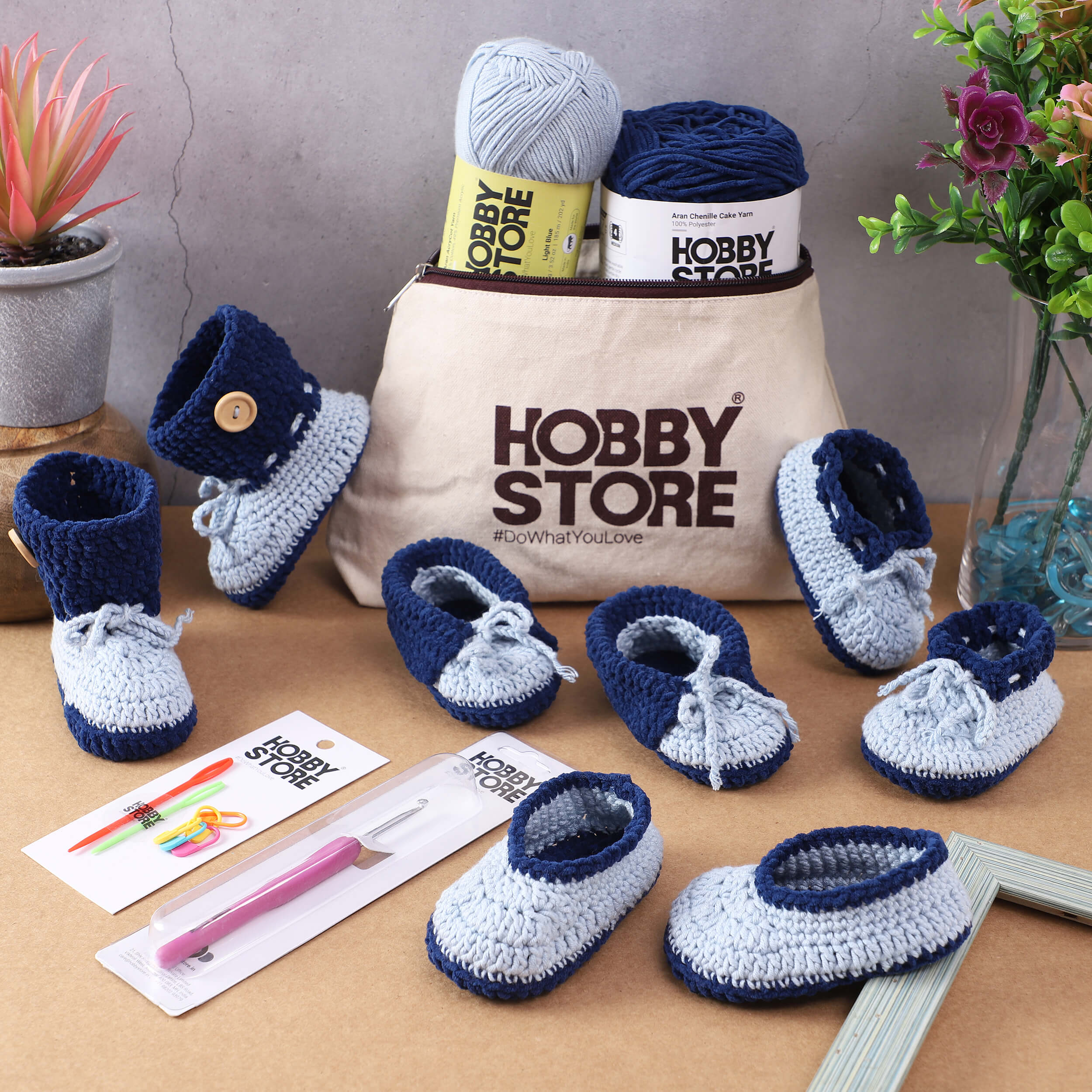 Crochet Kit – Make 4 Adorable Baby Booties