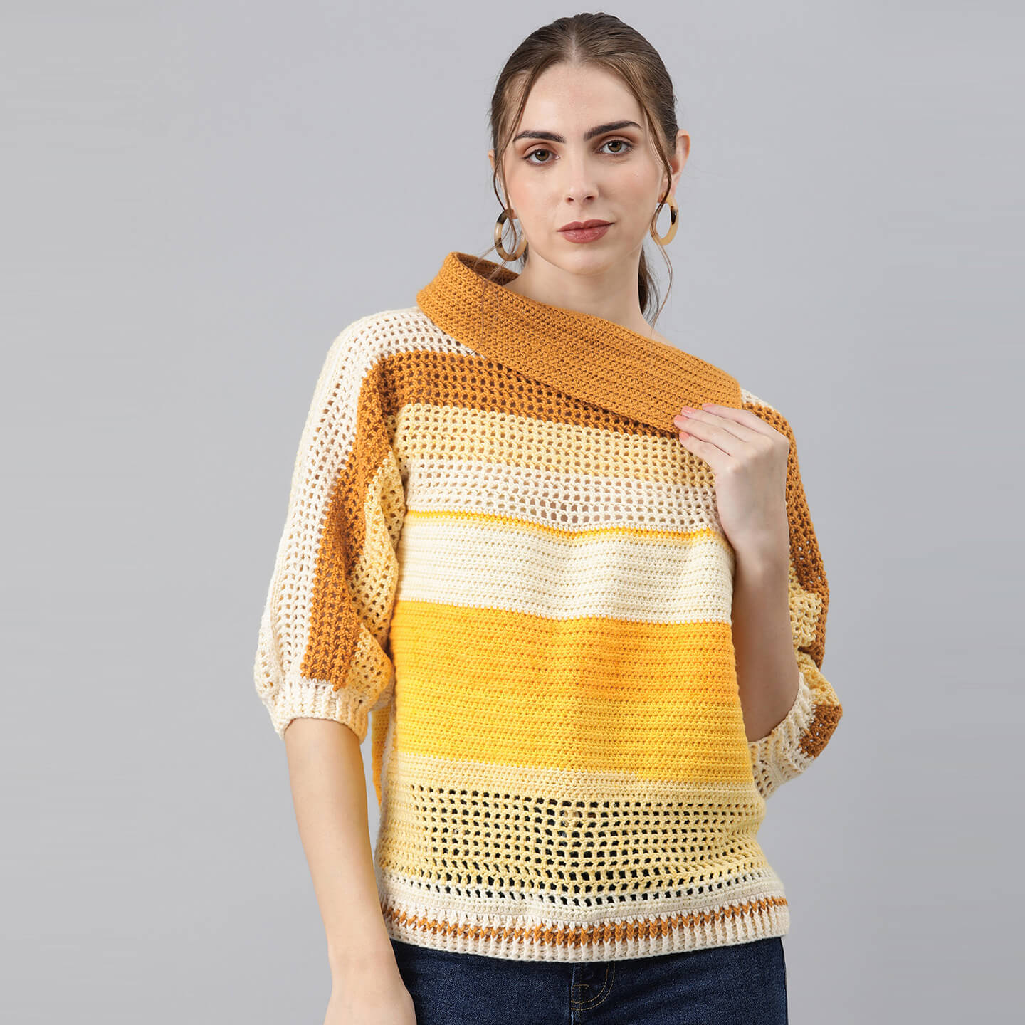 Crochet Self Design Pullover - 3271