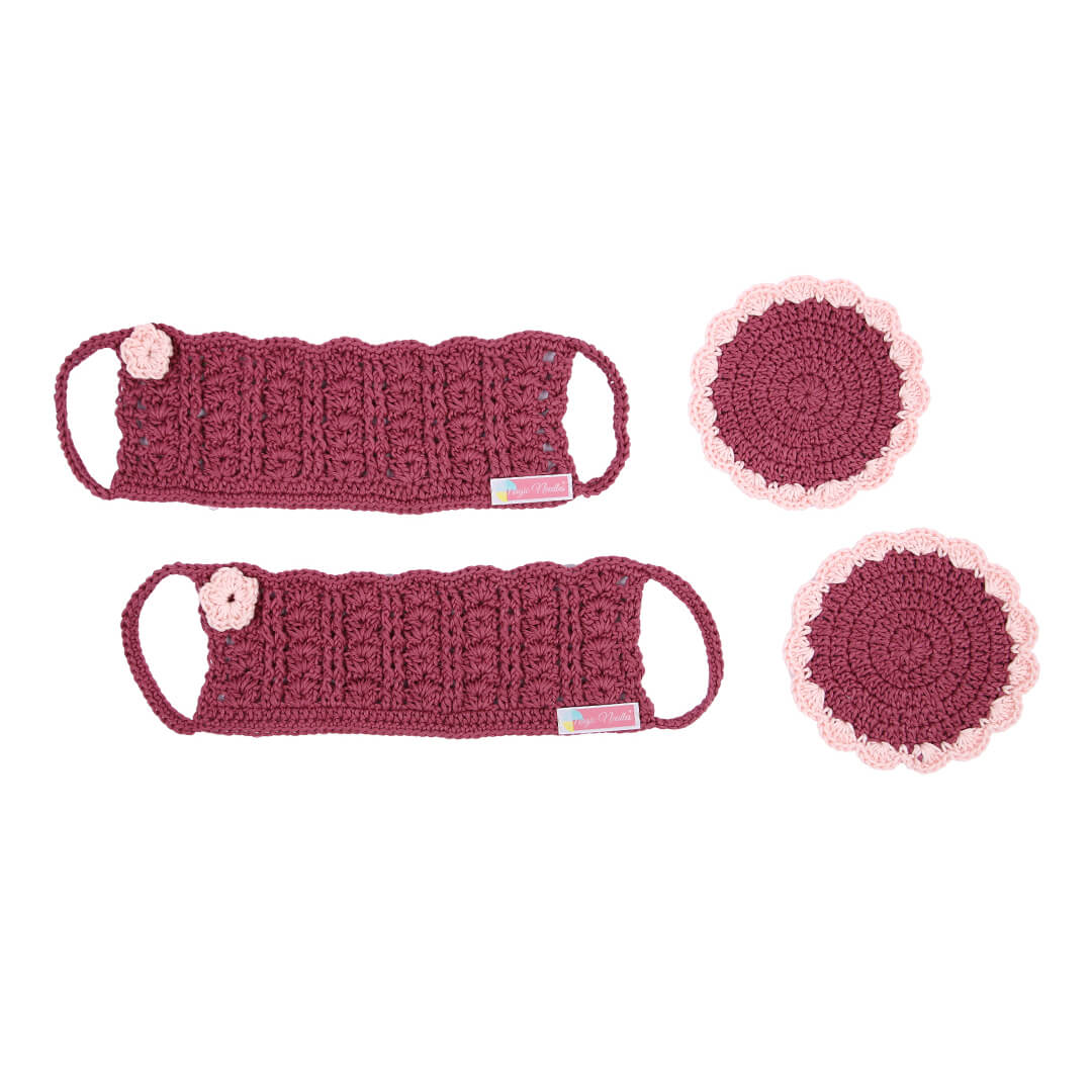 Crochet Cup Cozy and Coaster Set - 10345