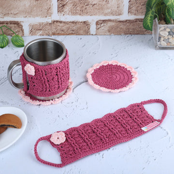 Crochet Cup Cozy and Coaster Set - 10345