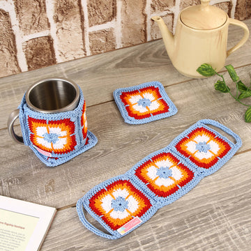 Crochet Cup Cozy and Coaster Set - 10346