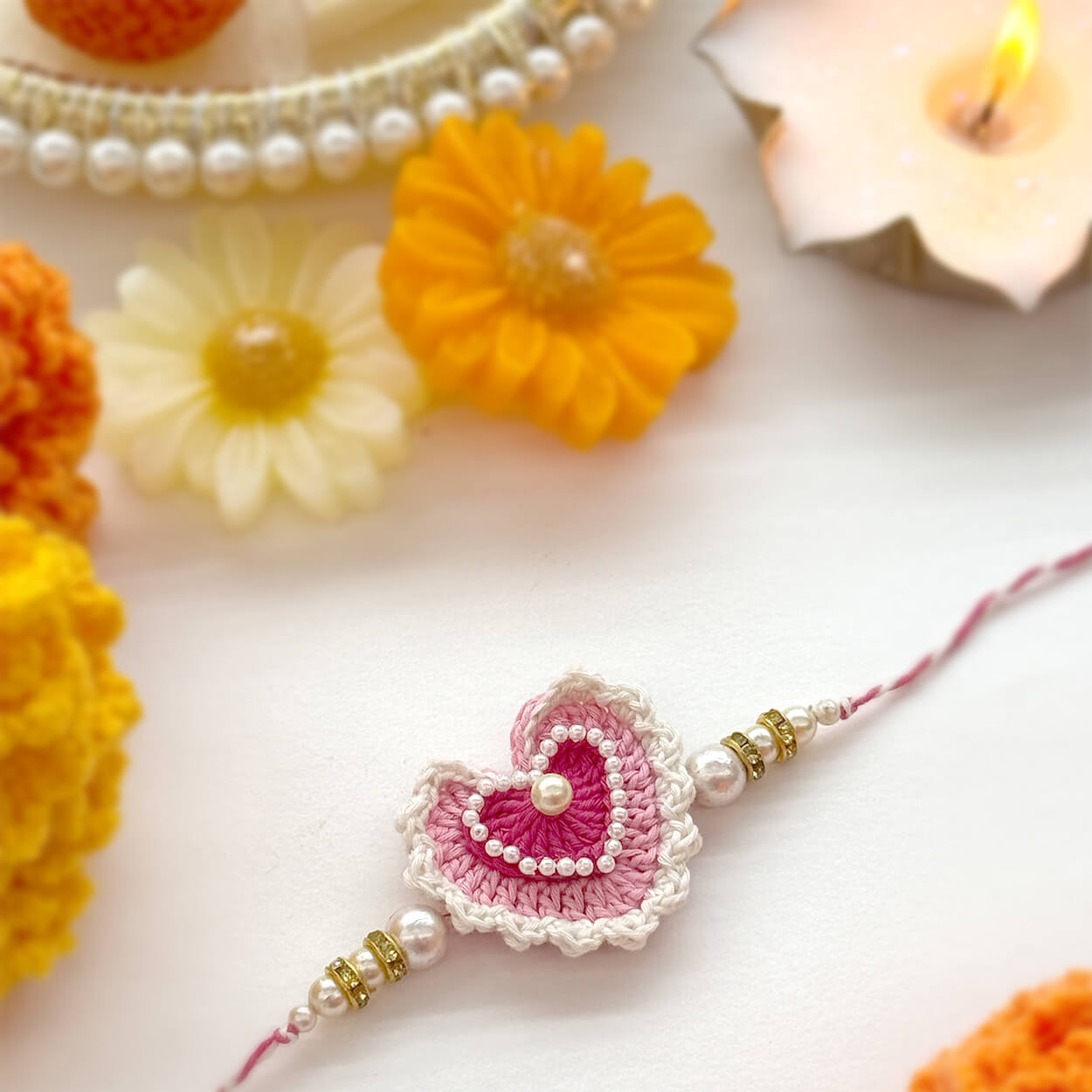 Handmade Crochet DilSe Heart Rakhi