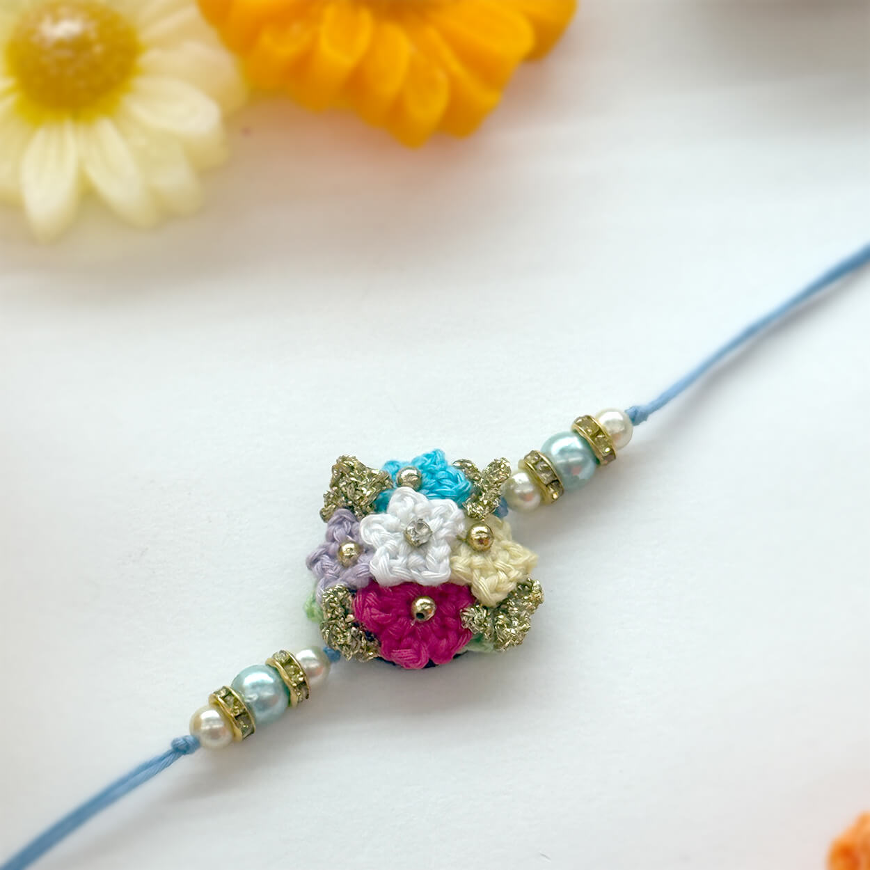 Handmade Crochet Guldasta Rakhi