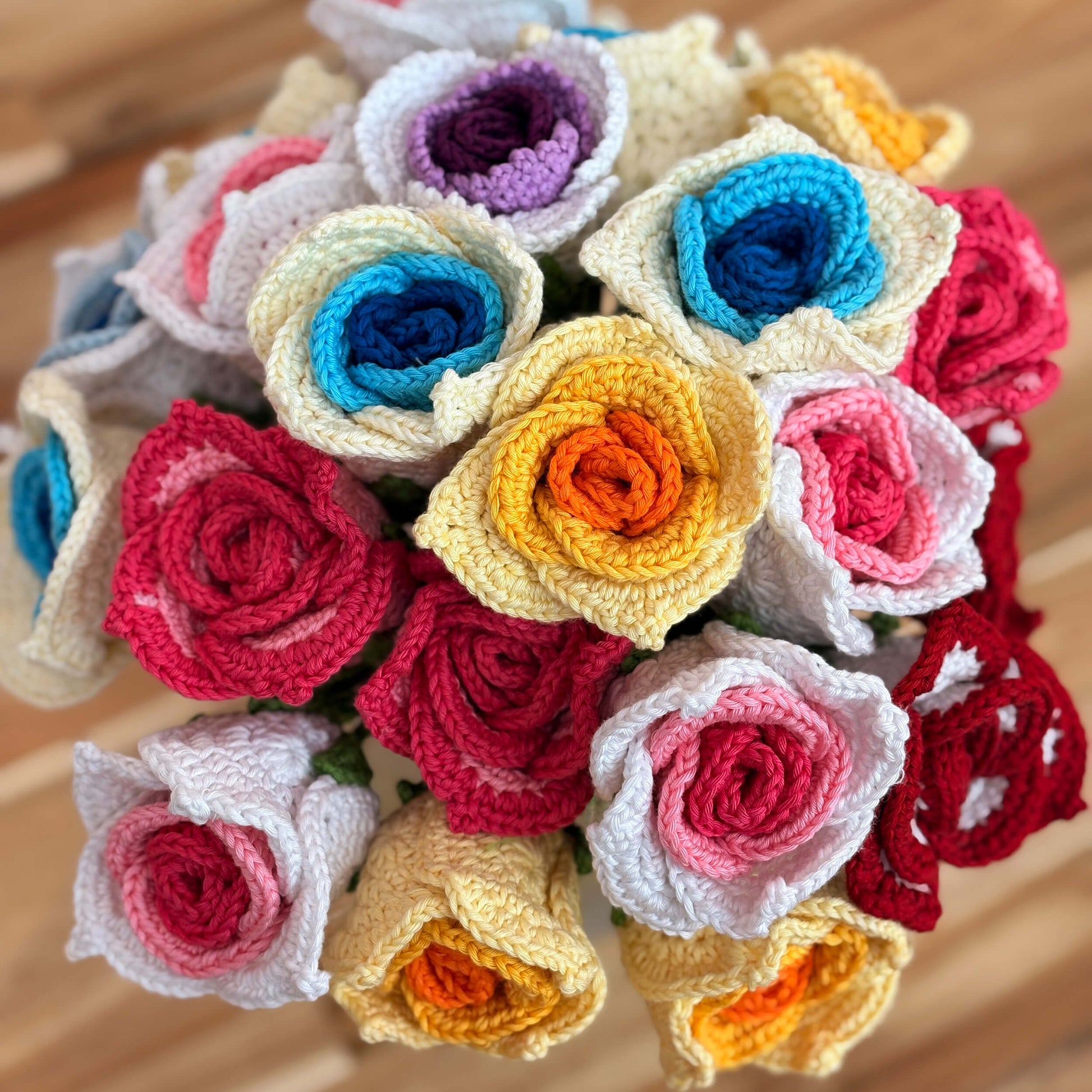 Gradient Roses - Handcrafted Crochet Flowers