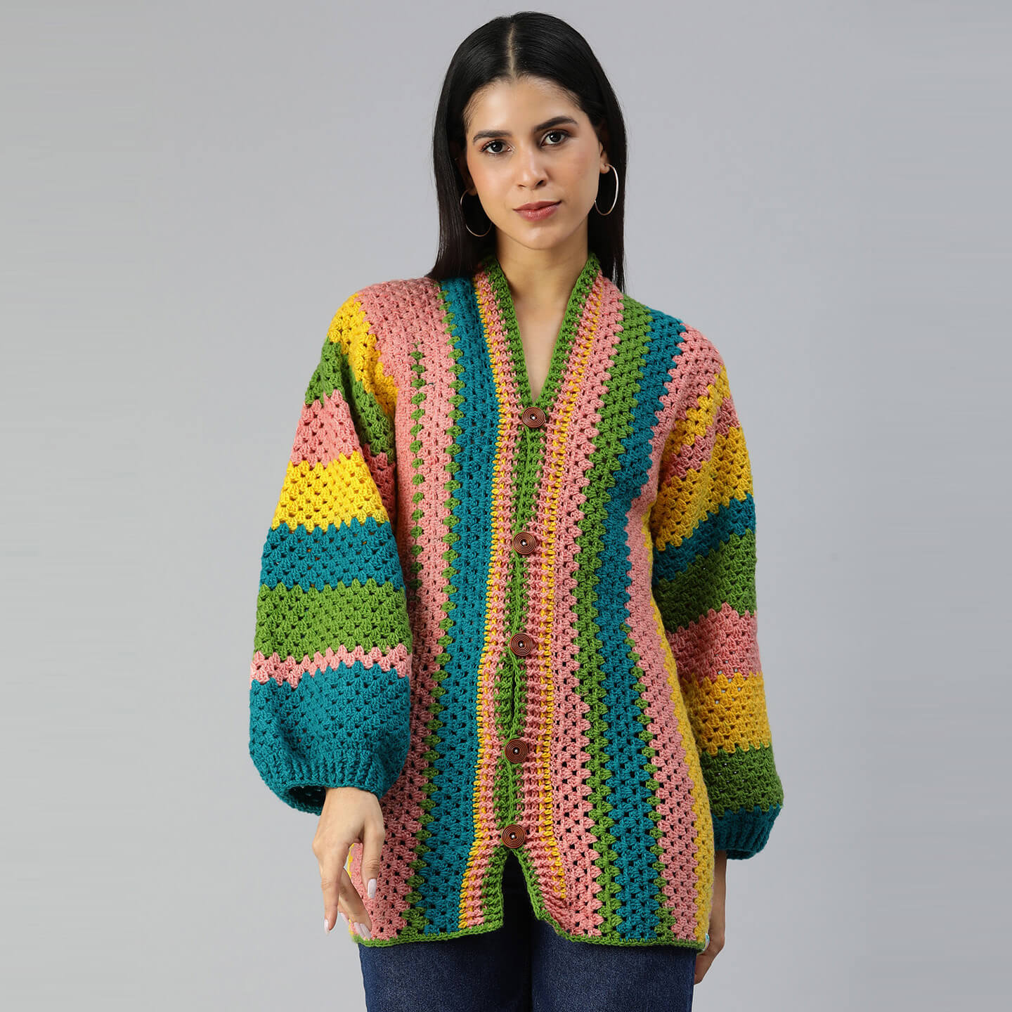 Handmade Granny Square Jacket - 3337