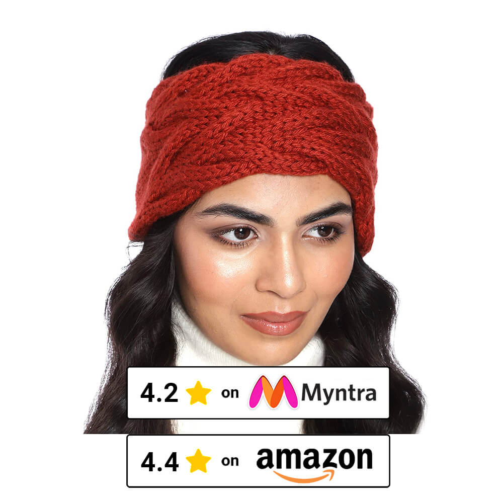 Double Cable Headband - Brick Red 108