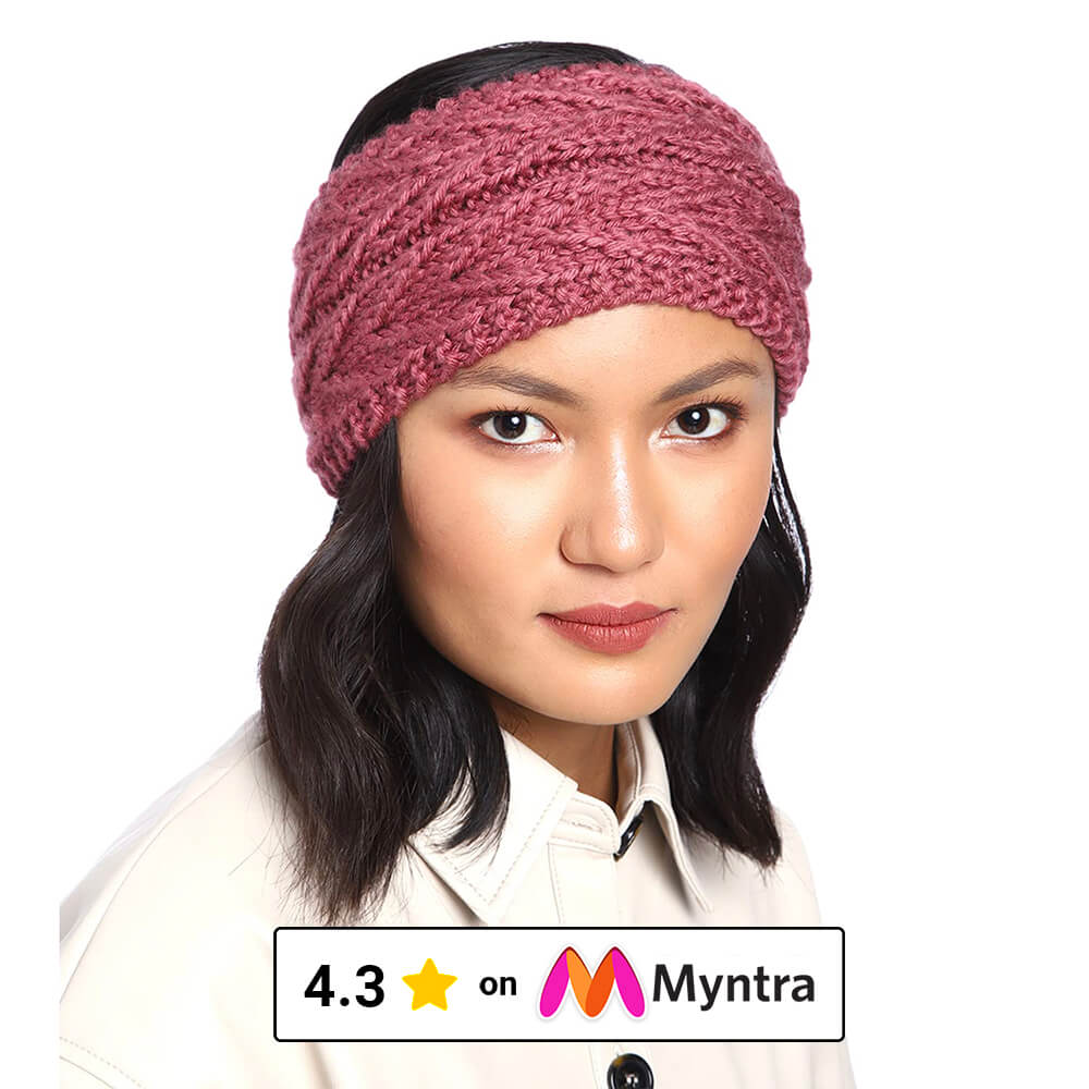 V Stitched Headband - Mauve 2606