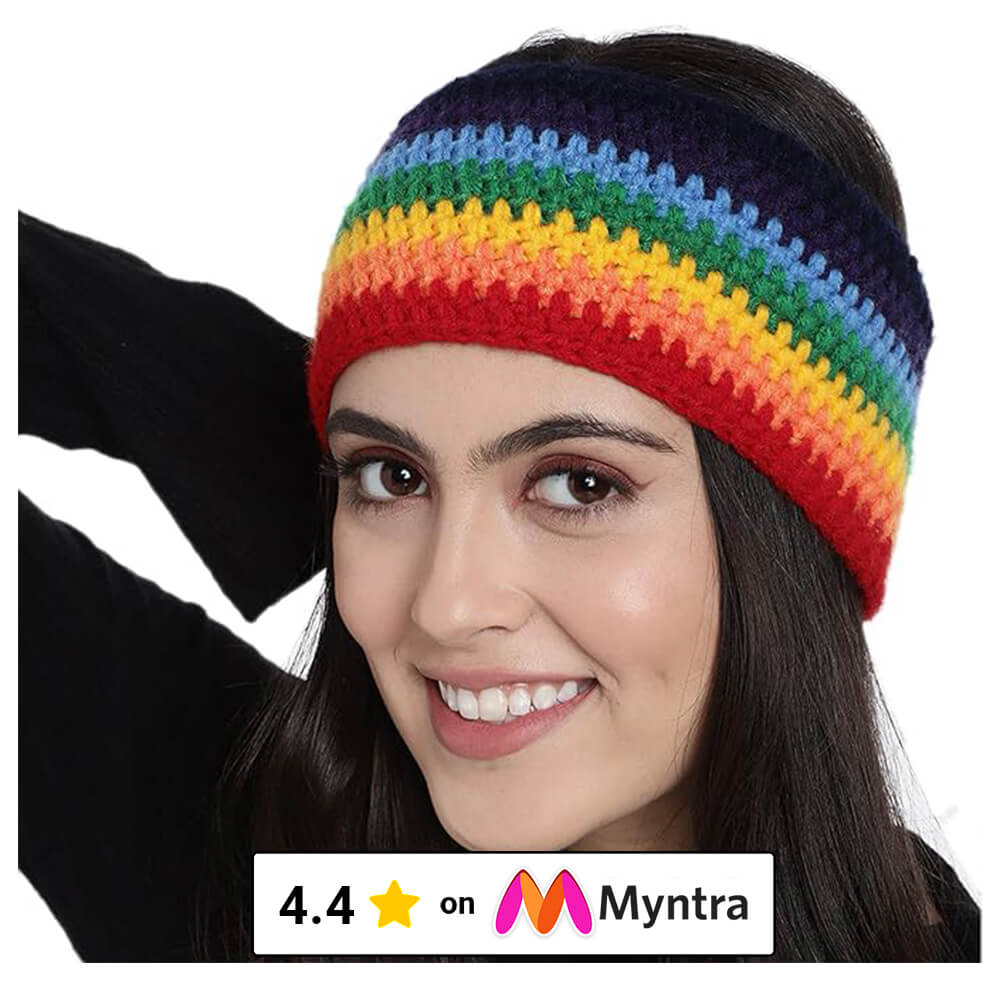 Rainbow Crochet Headband - Multi-Color 2933