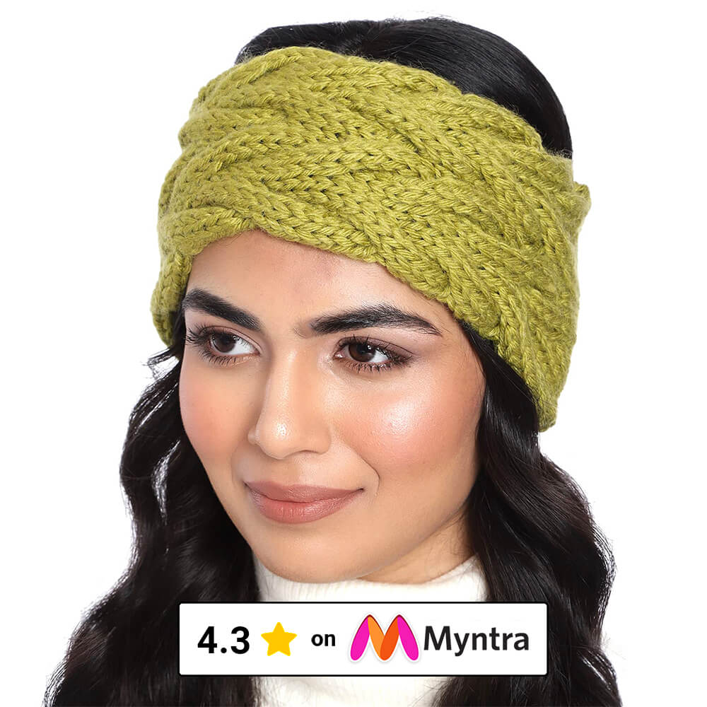 Double Cable Headband - Olive Green 91