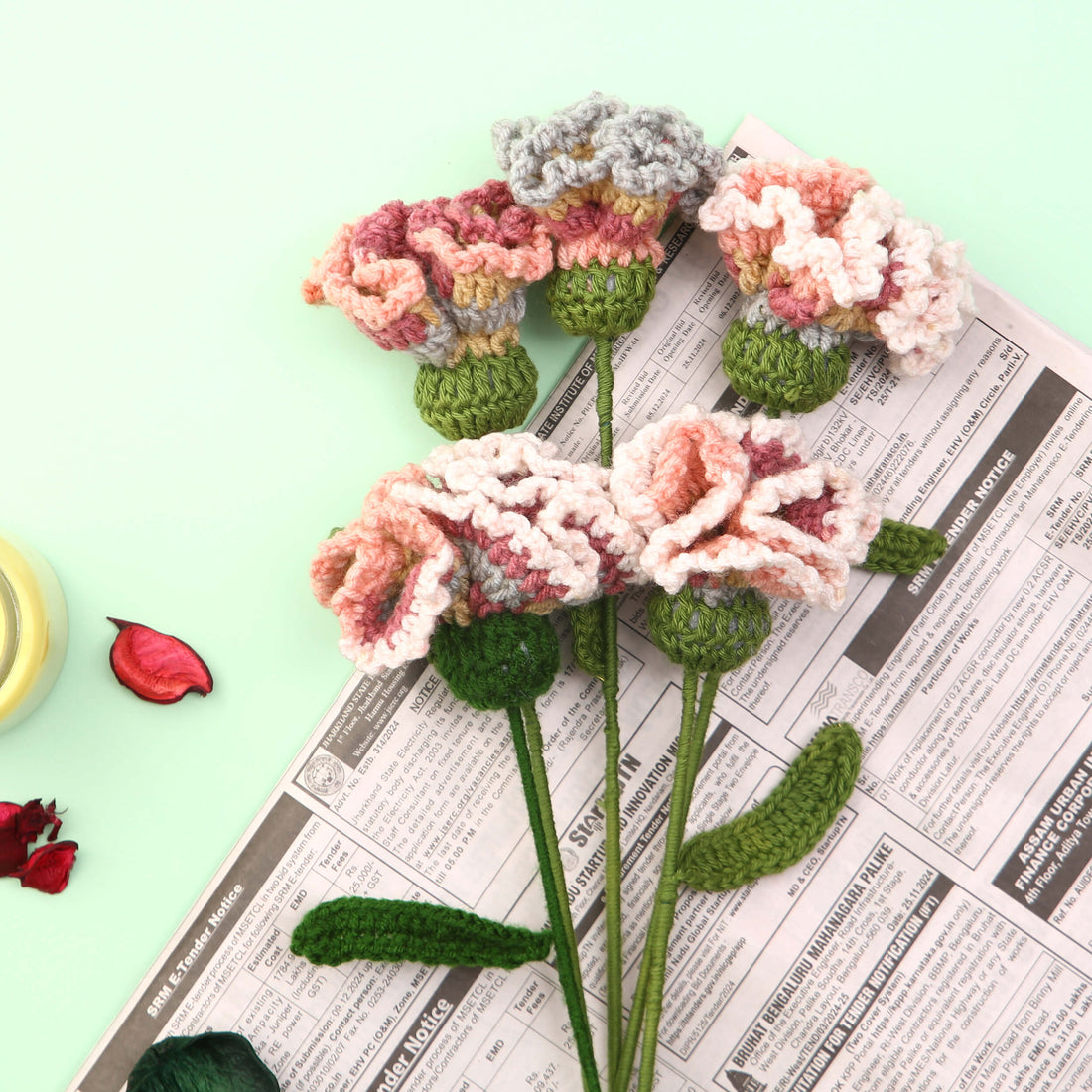 Charming Carnations - Handcrafted Crochet Flowers