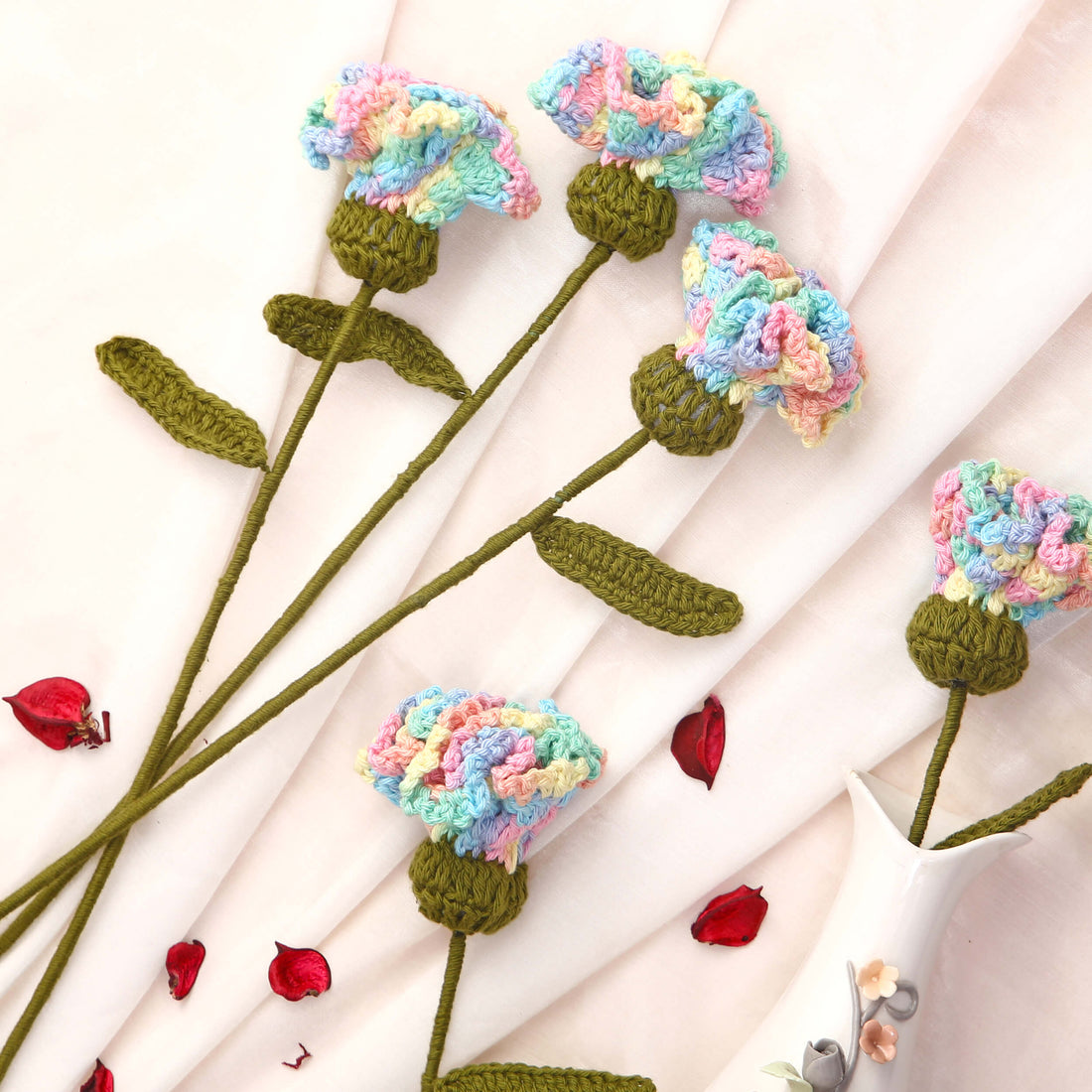 Charming Carnations - Handcrafted Crochet Flowers