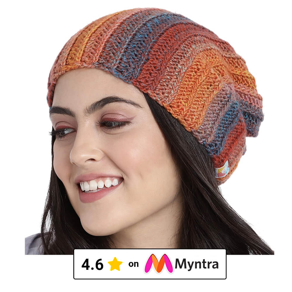 Multi-Colored Self-Striping Beanie - 2942