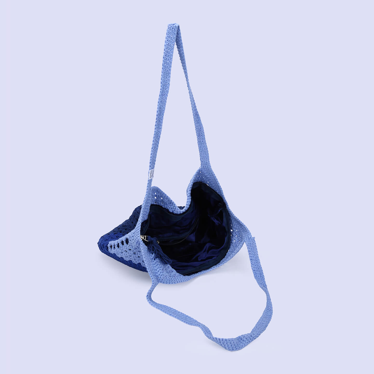 Handmade Crochet Market Bag - Blue 2652