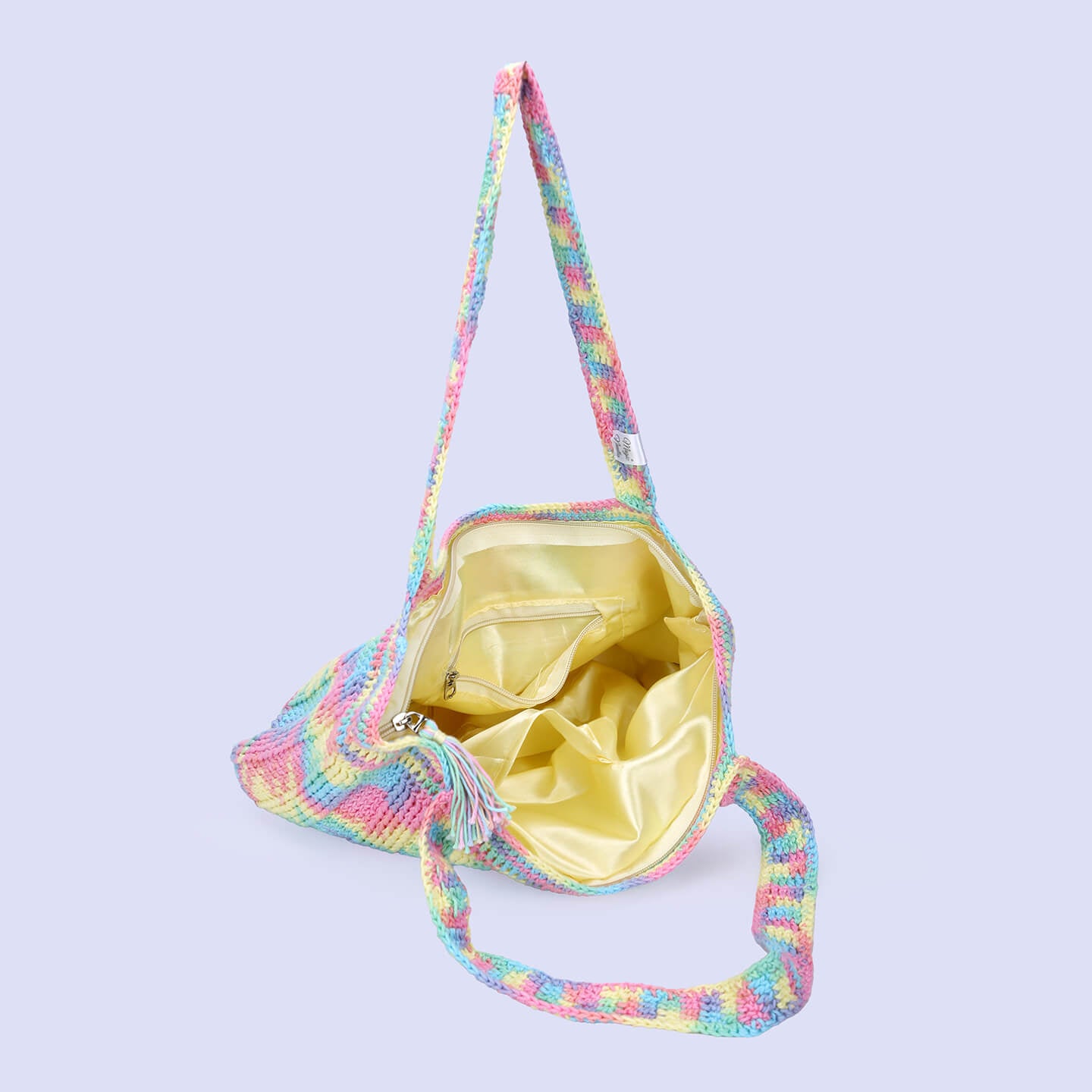 Handmade Crochet Market Bag - Multi-Color 2695