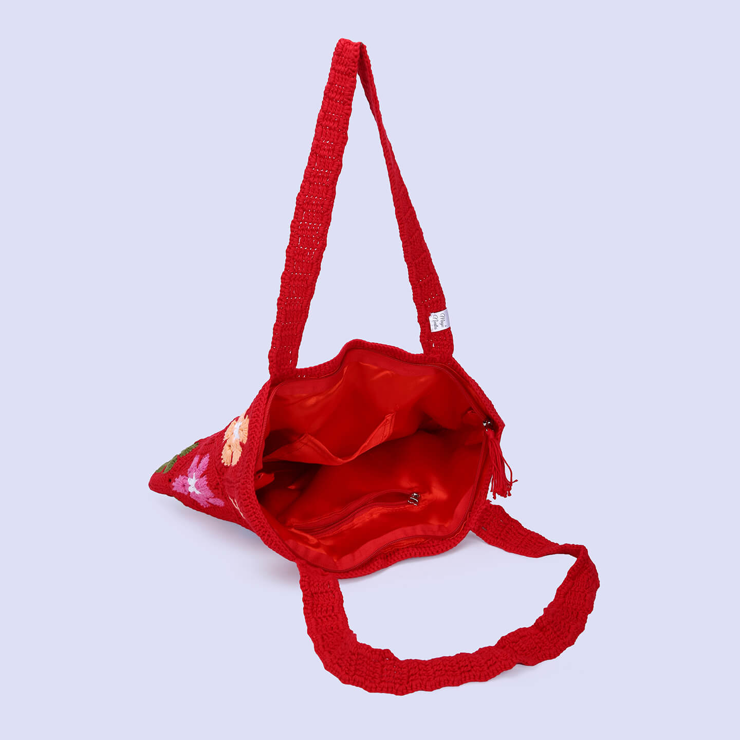 Handmade Crochet Granny Square Bag - Red 2787