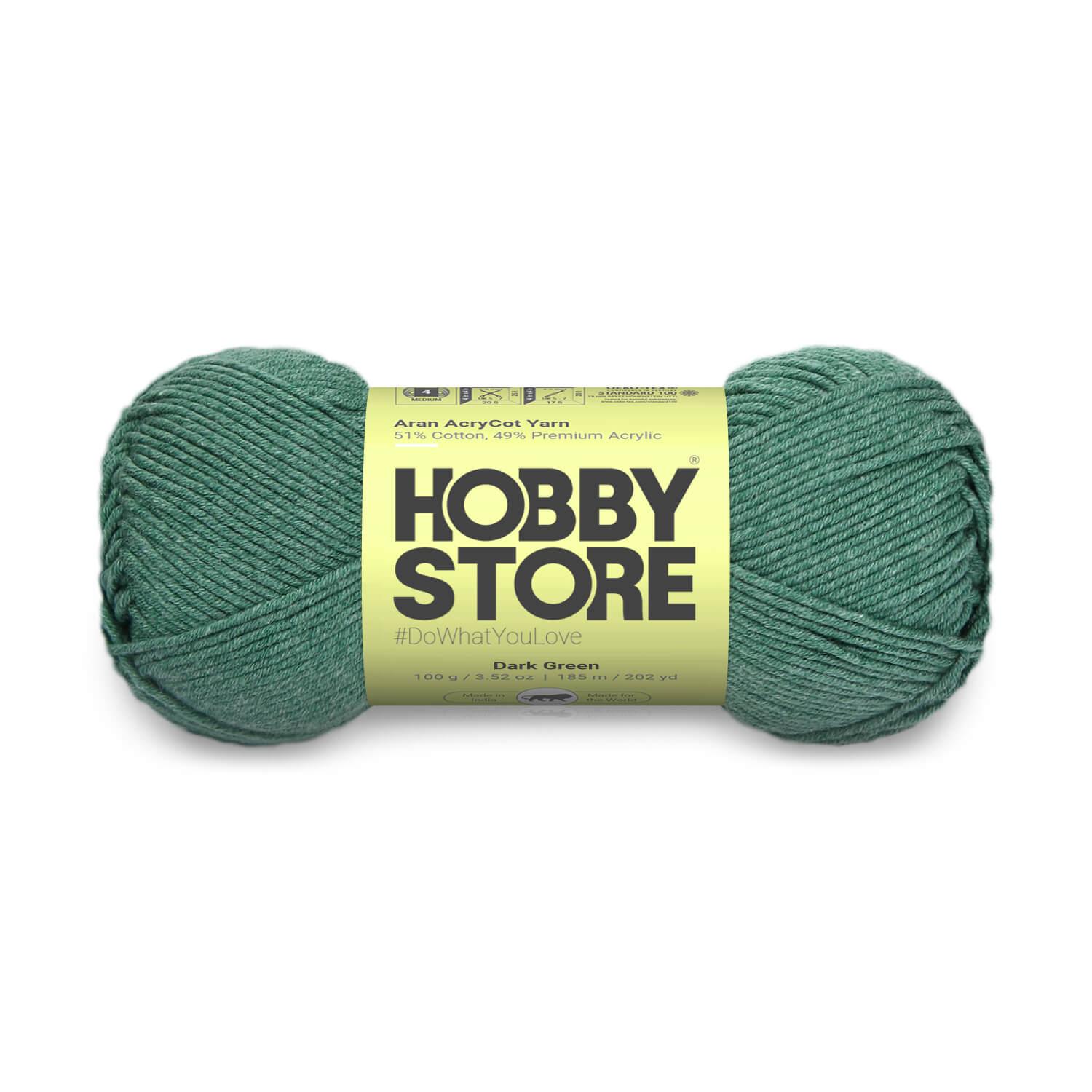 Aran AcryCot Yarn by Hobby Store - Dark Green 11042