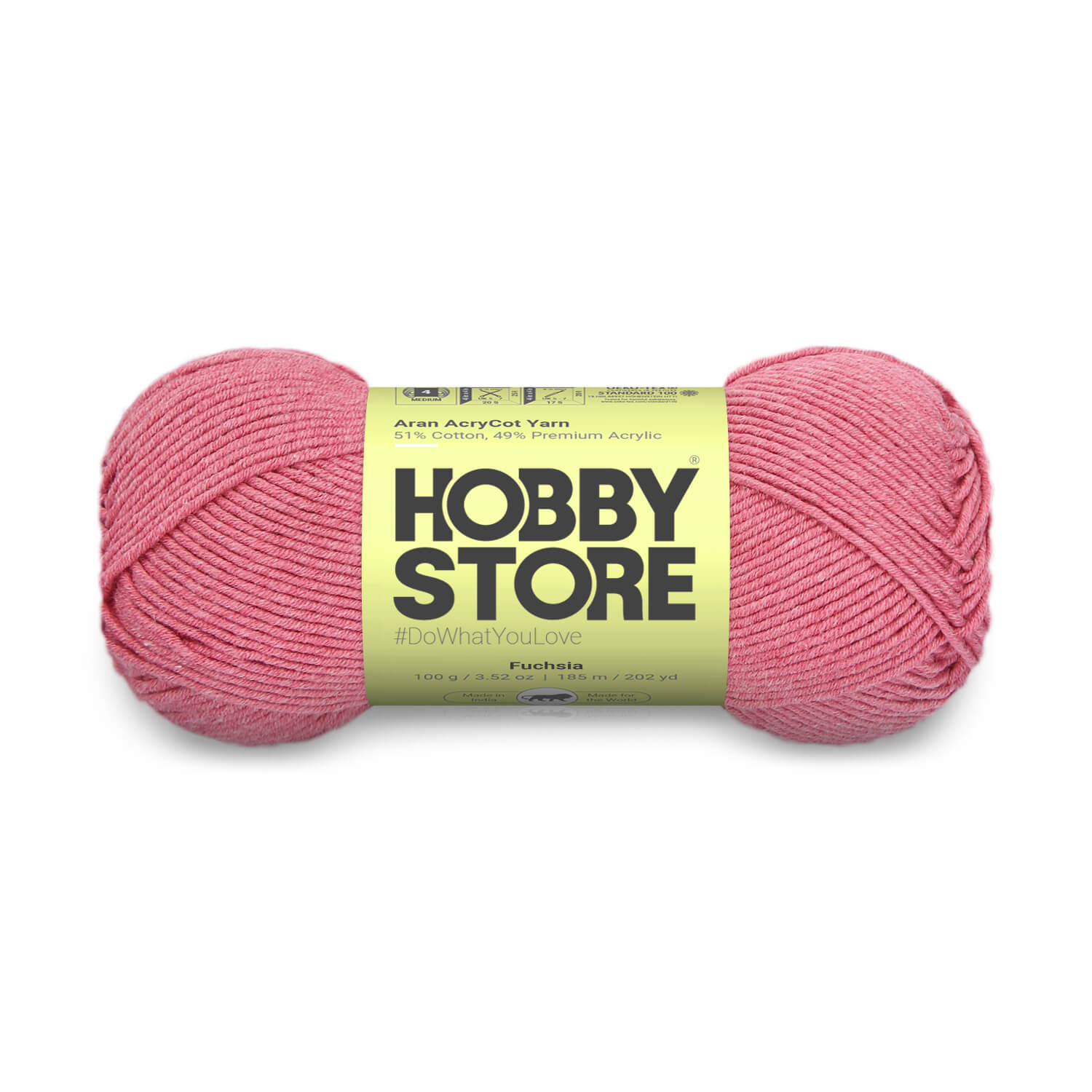 Aran AcryCot Yarn by Hobby Store - Fuchsia 11041
