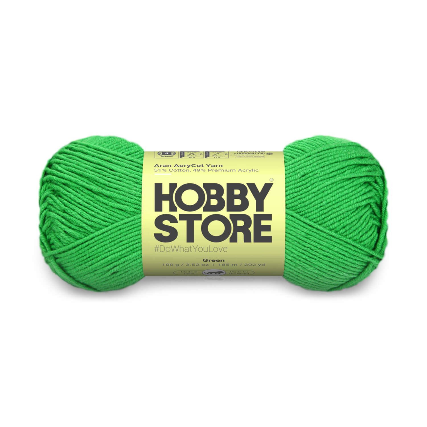 Aran AcryCot Yarn by Hobby Store - Green - 11009