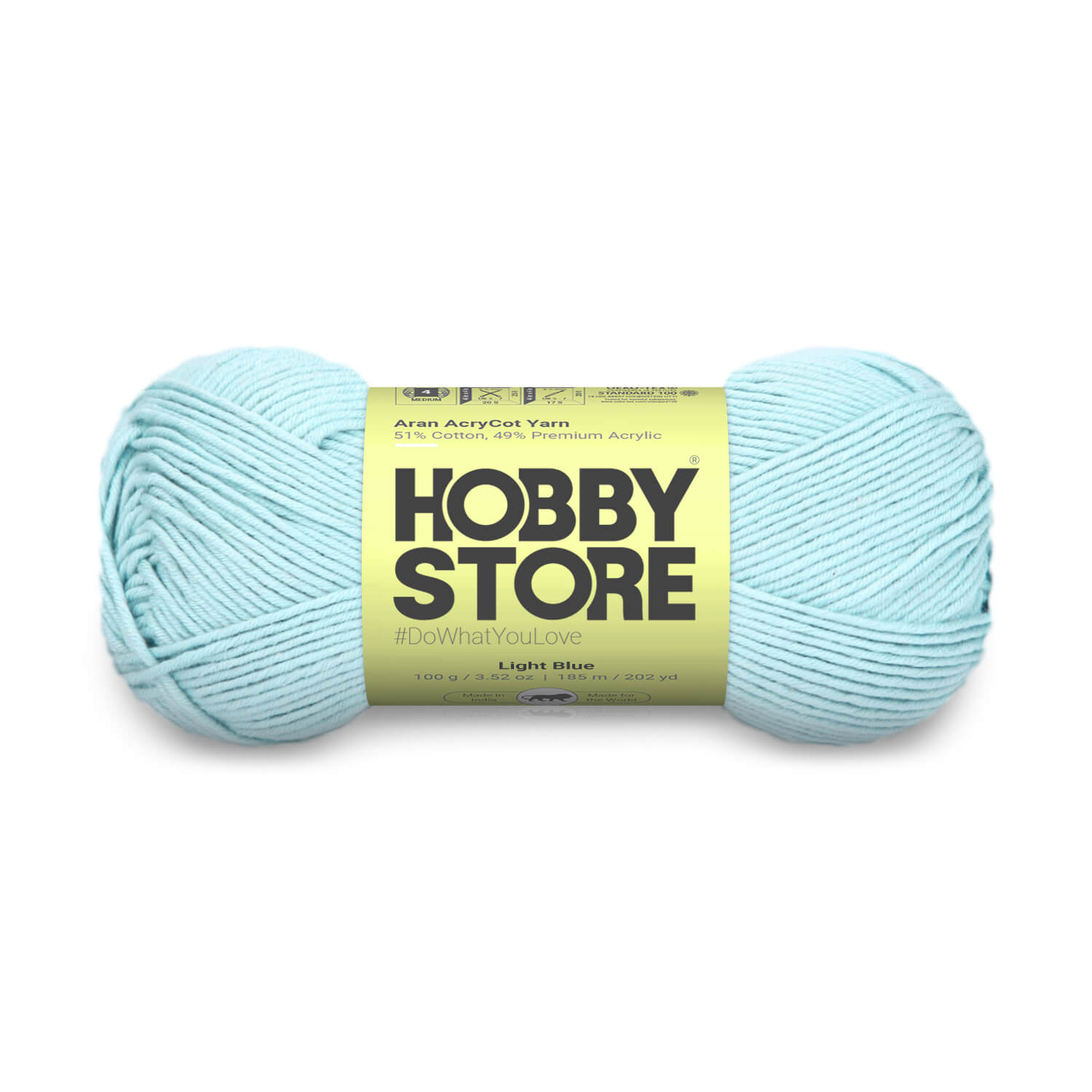 Aran AcryCot Yarn by Hobby Store - Light Blue - 11003