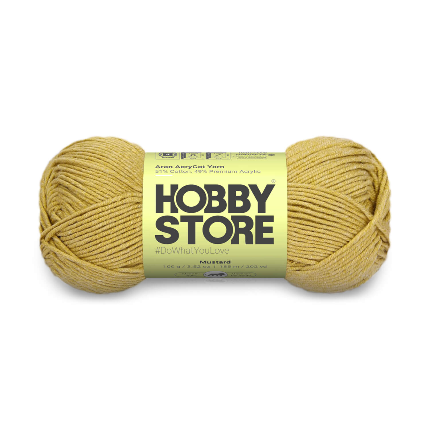Aran AcryCot Yarn by Hobby Store - Mustard 11031