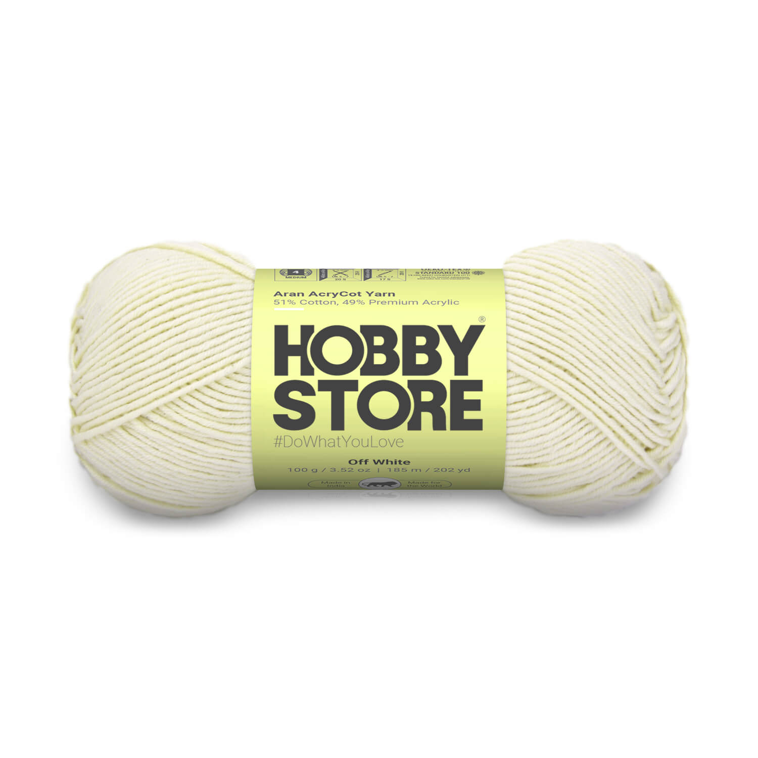 Aran AcryCot Yarn by Hobby Store - Off White - 11019