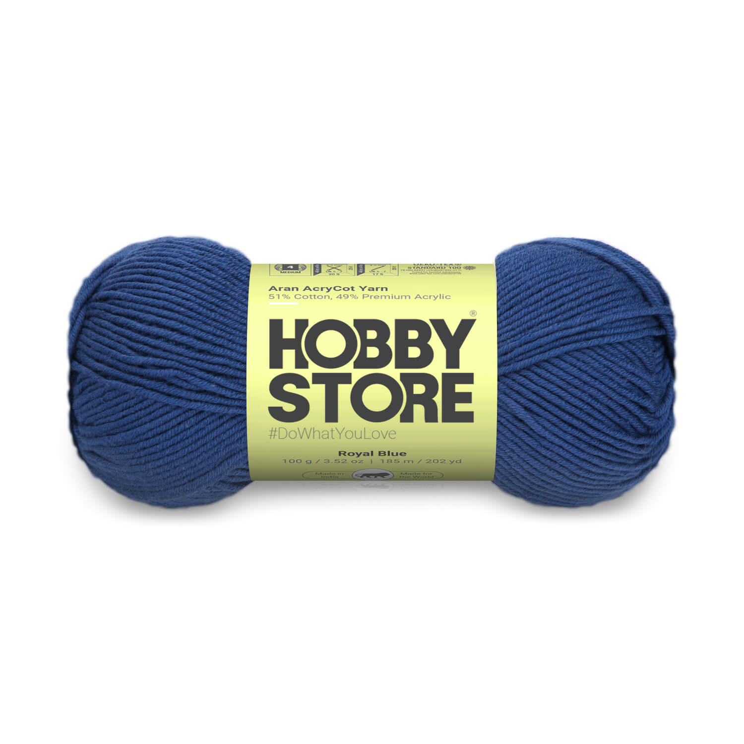 Aran AcryCot Yarn by Hobby Store - Royal Blue - 11024